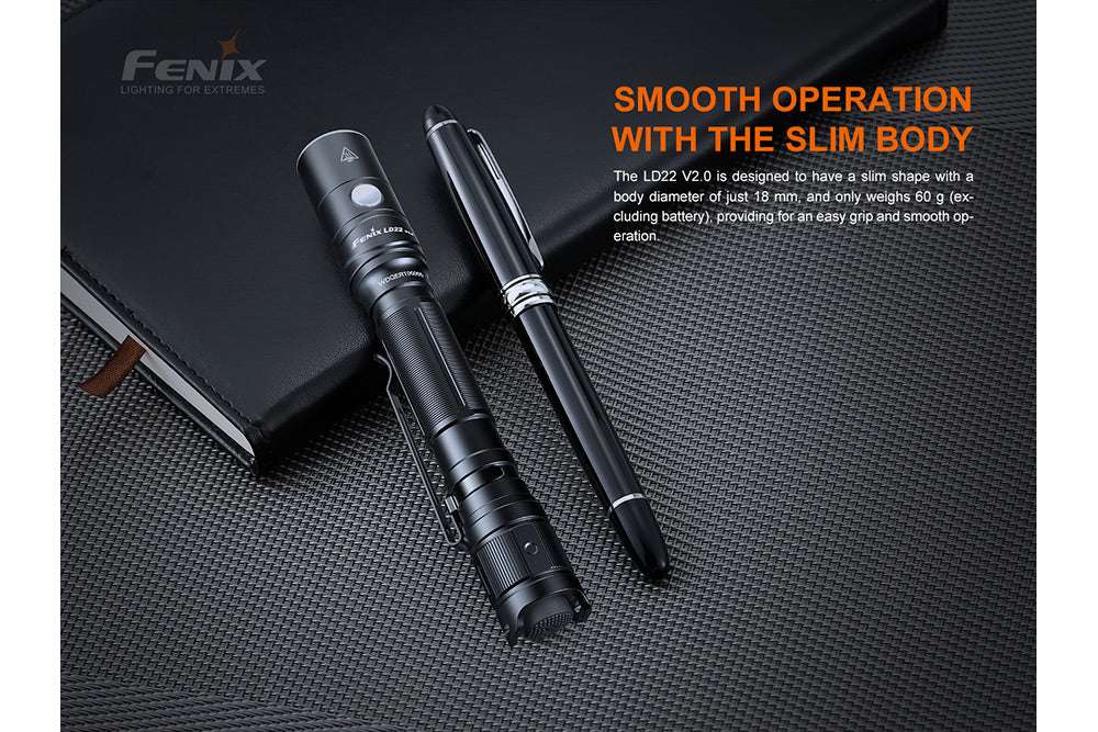 Palmarius Outdoors Fenix LD22 V2 Compact LED Flashlight - 800 Lumens EDC Flashlight
