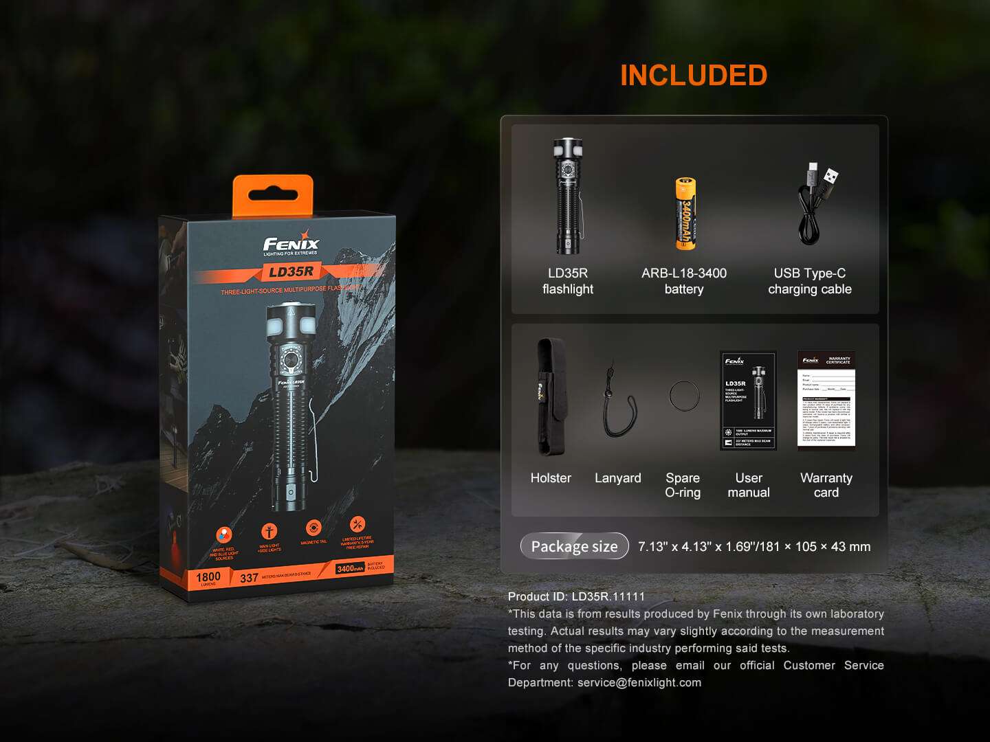 Palmarius Outdoors Fenix LD35R High Performance Multimode Tactical Flashlight EDC Flashlight