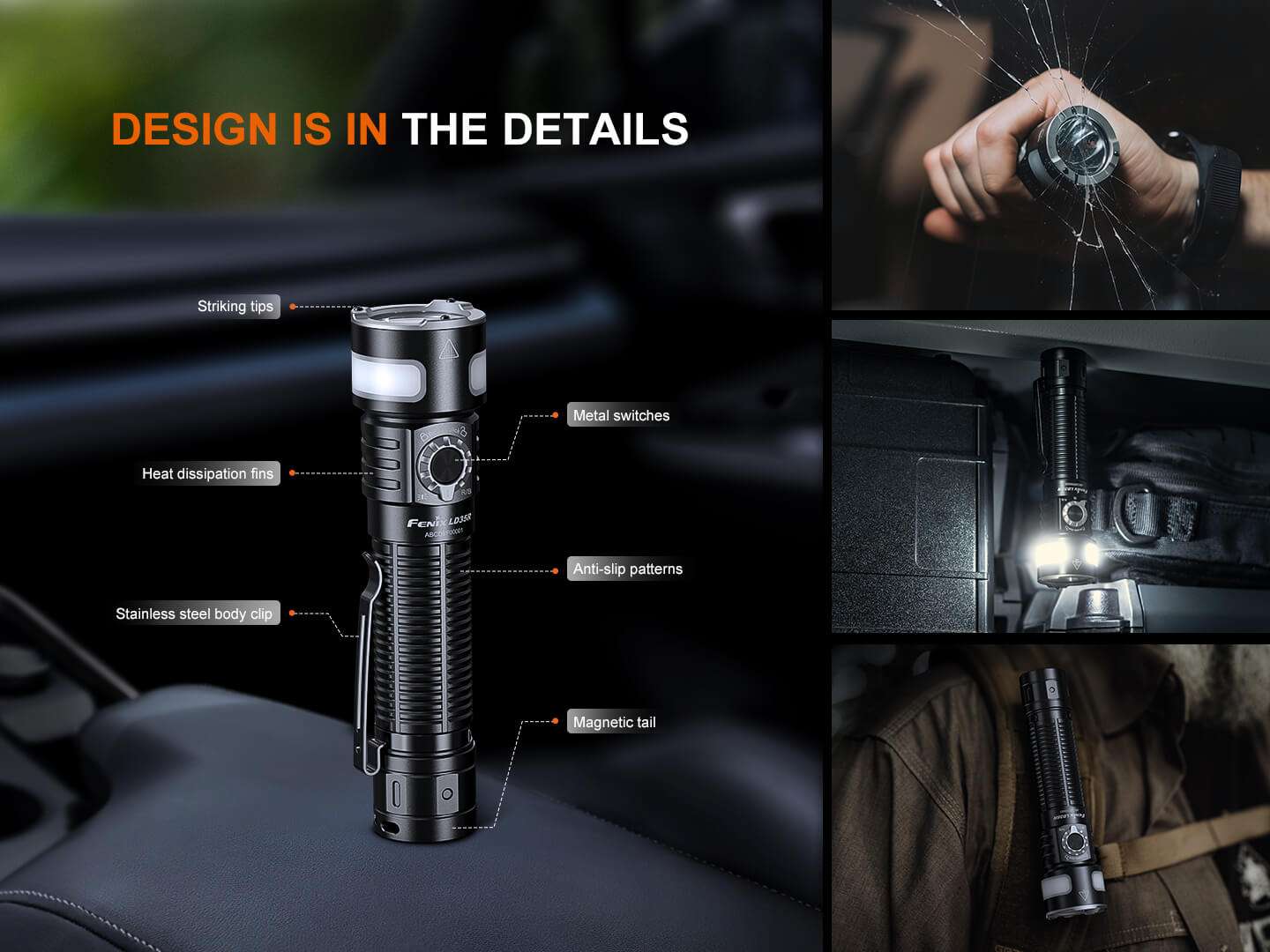 Palmarius Outdoors Fenix LD35R High Performance Multimode Tactical Flashlight EDC Flashlight
