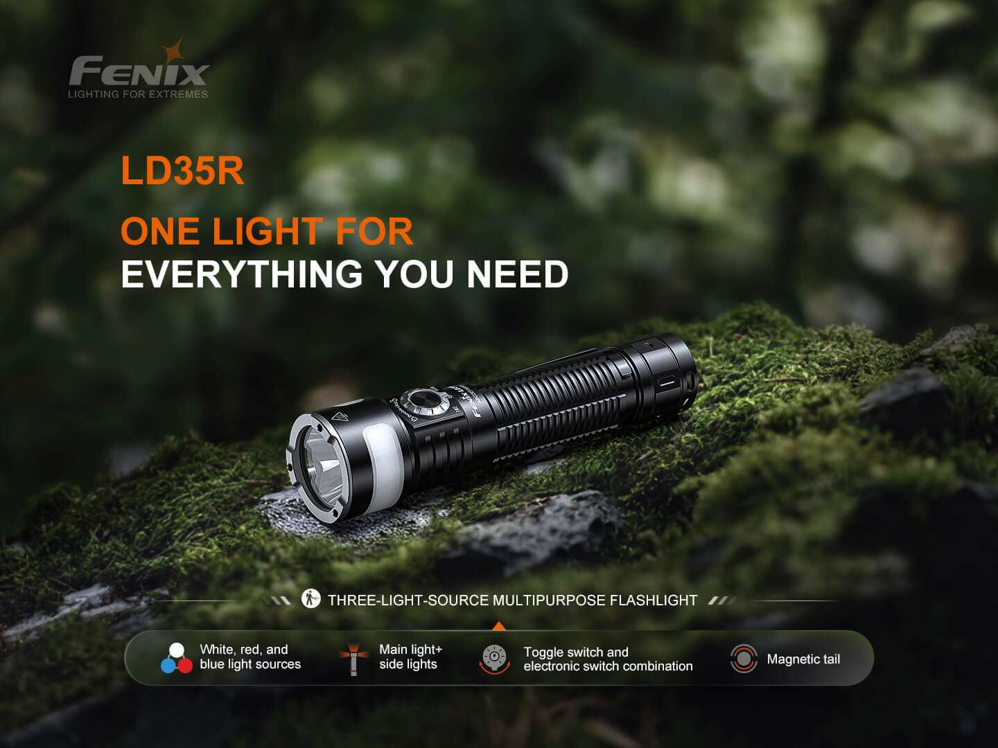 Palmarius Outdoors Fenix LD35R High Performance Multimode Tactical Flashlight EDC Flashlight