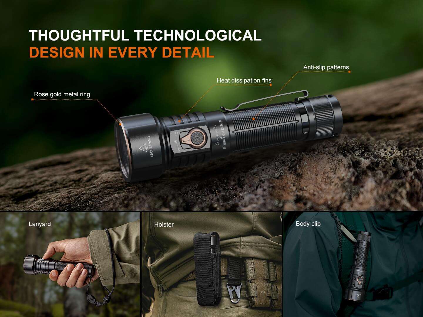 Palmarius Outdoors Fenix LD36R Multicolor Flashlight EDC Flashlight
