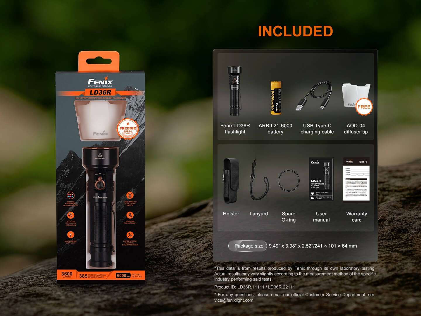 Palmarius Outdoors Fenix LD36R Multicolor Flashlight EDC Flashlight