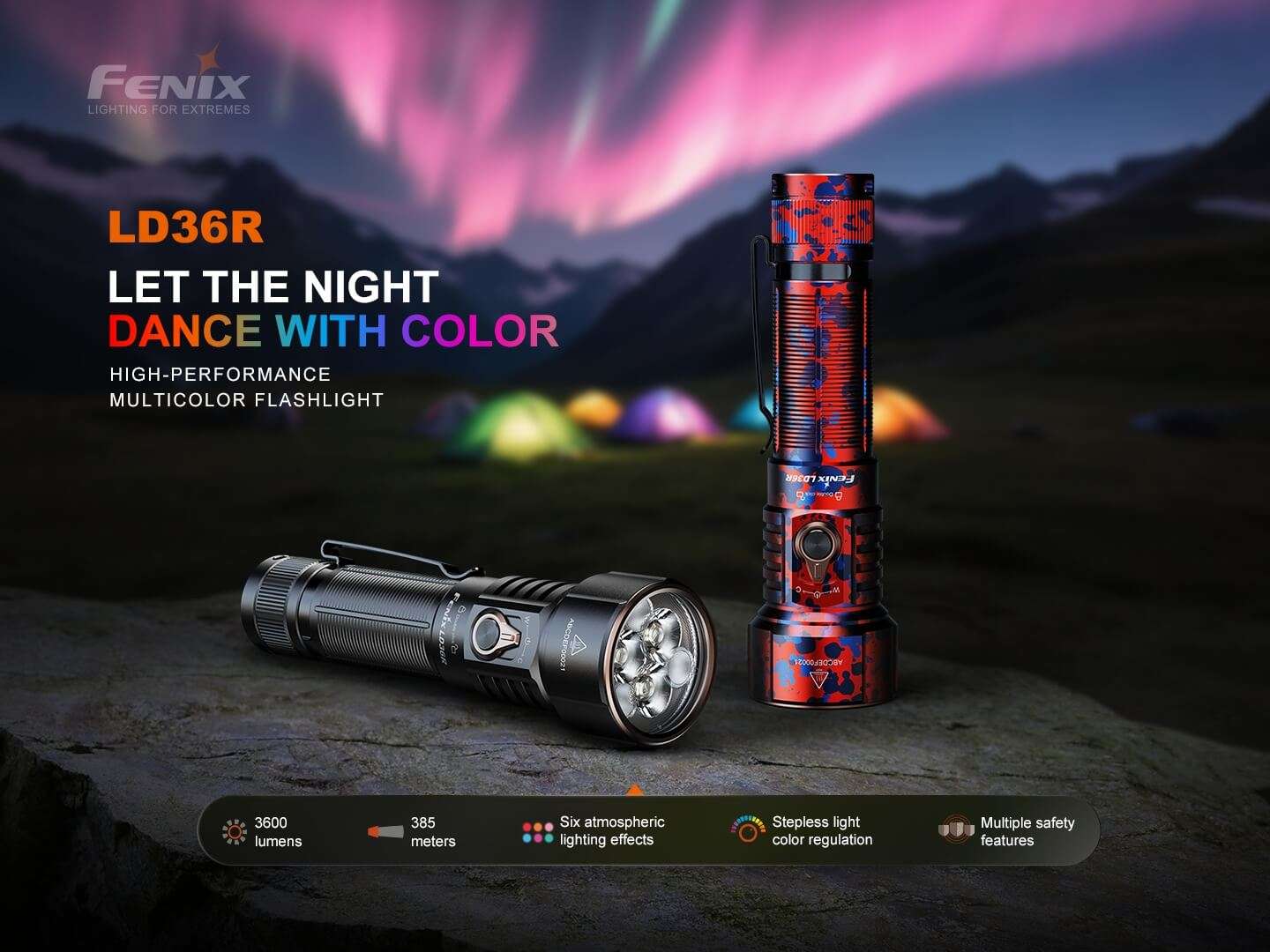 Palmarius Outdoors Fenix LD36R Multicolor Flashlight EDC Flashlight
