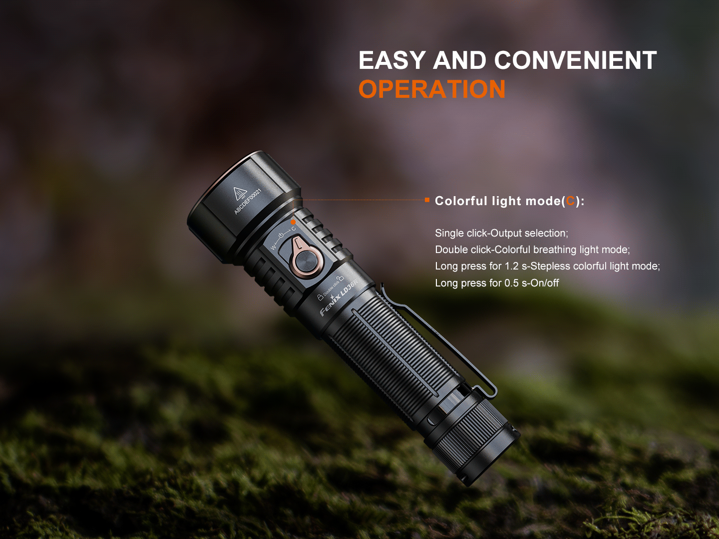 Palmarius Outdoors Fenix LD36R Multicolor Flashlight EDC Flashlight