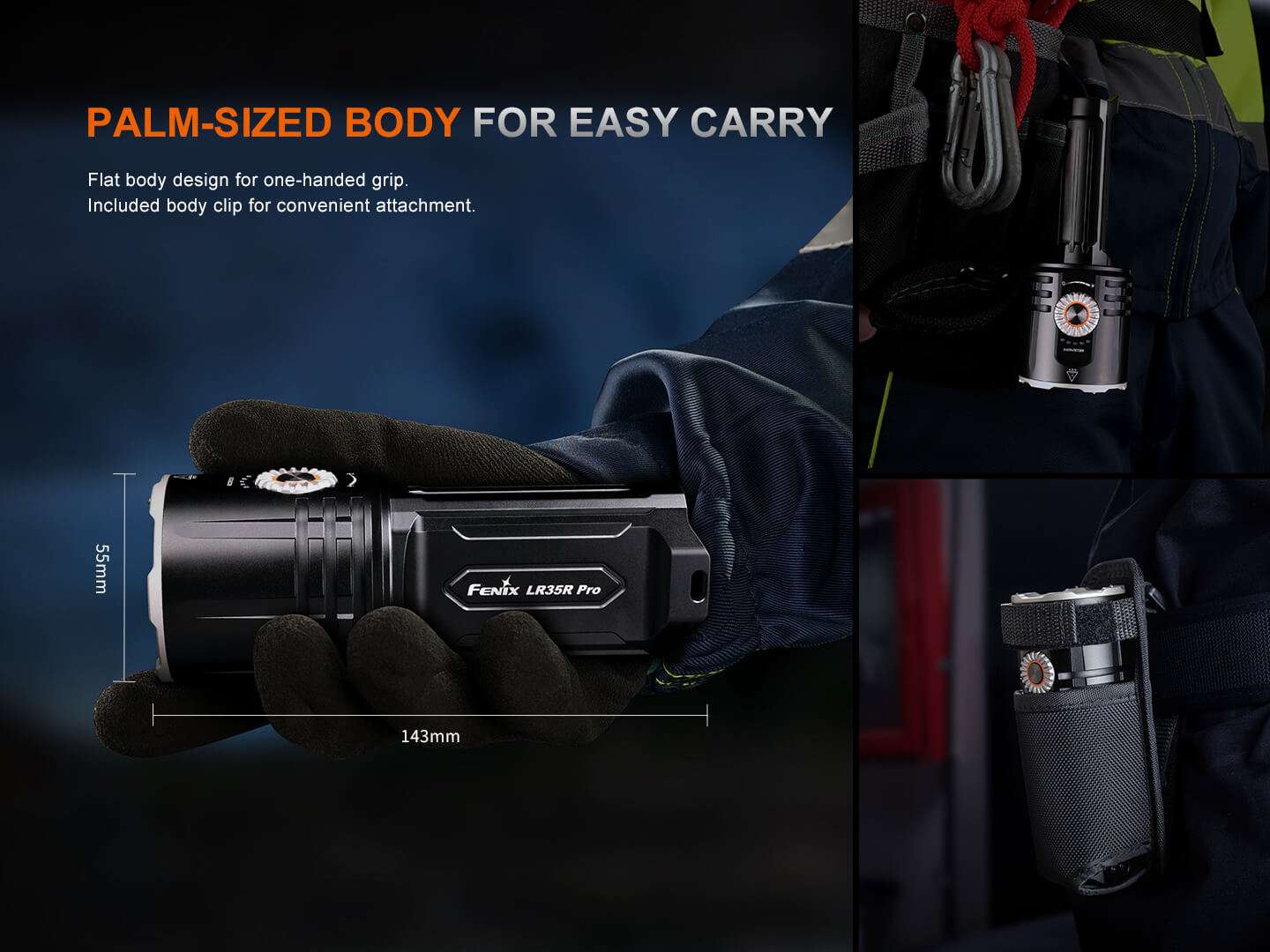 Palmarius Outdoors Fenix LR35R PRO Rechargeable Palm-Sized Searchlight Searchlight