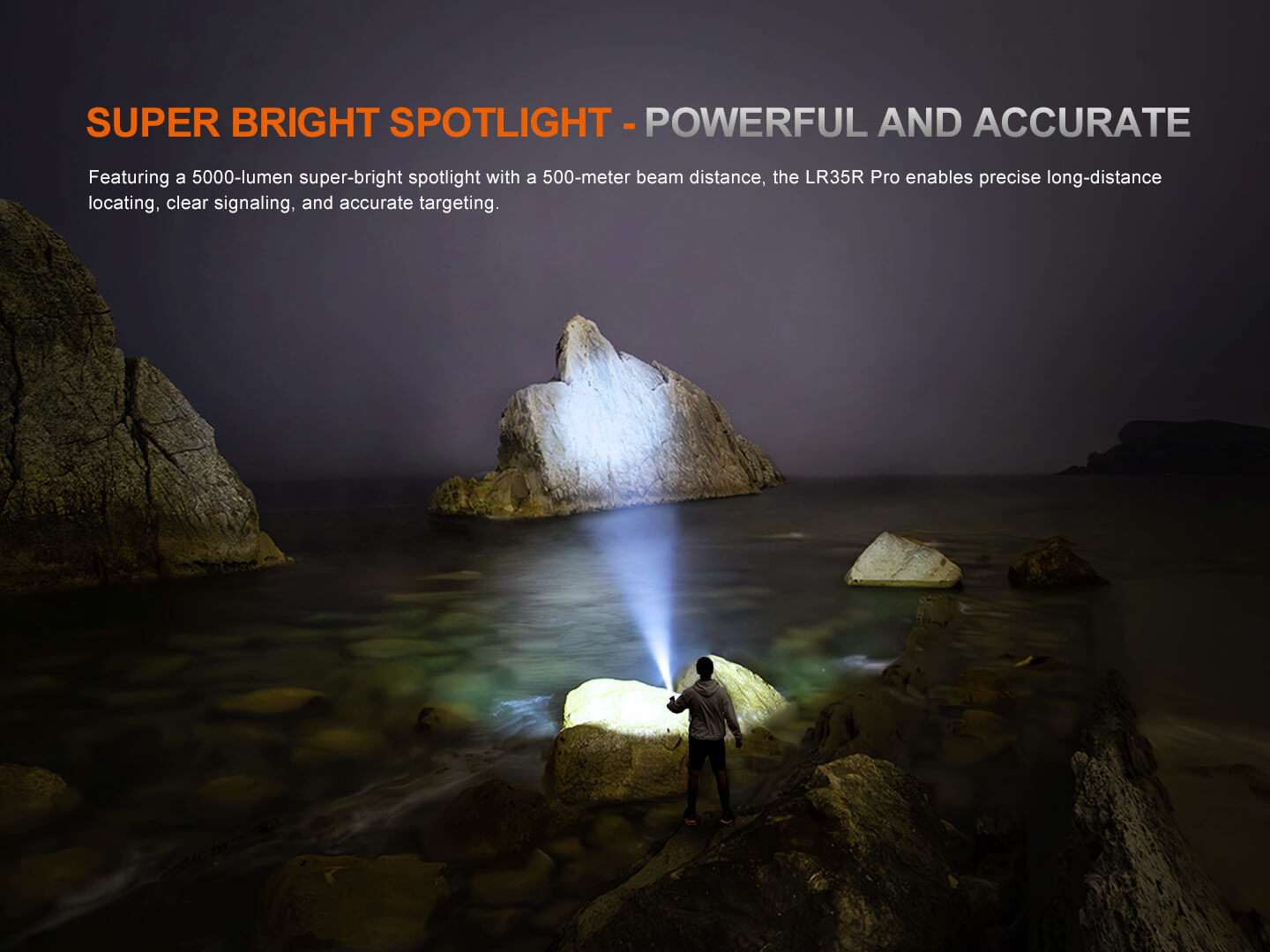 Palmarius Outdoors Fenix LR35R PRO Rechargeable Palm-Sized Searchlight Searchlight