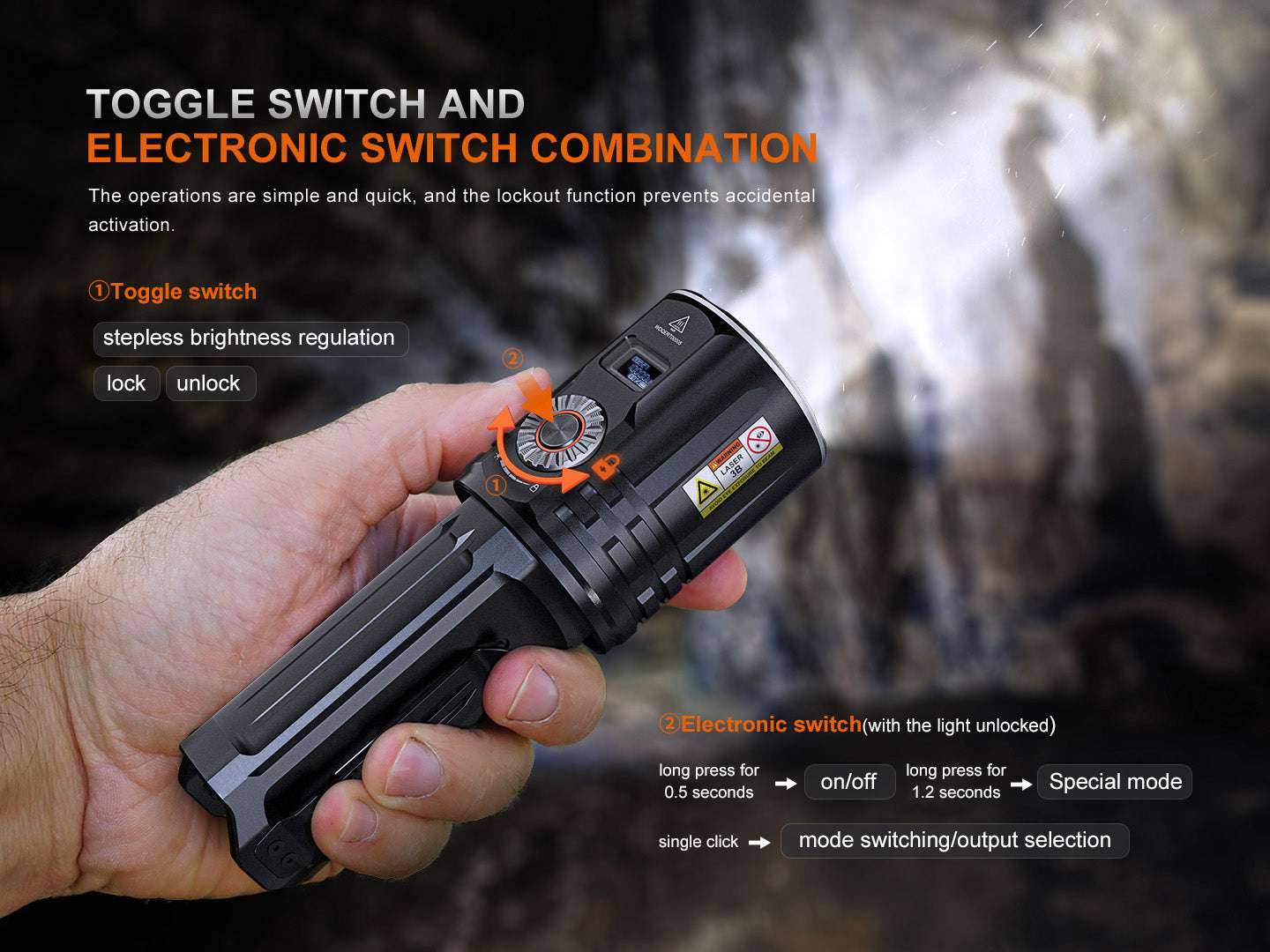 Palmarius Outdoors Fenix LR36R White Laser Searching Flashlight Work Flashlight