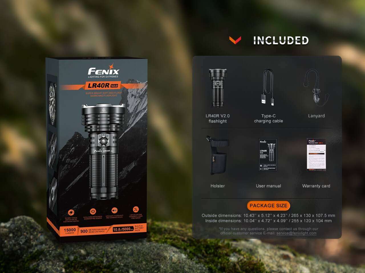 Palmarius Outdoors Fenix LR40R V2.0 Rechargeable LED Searchlight Searchlight