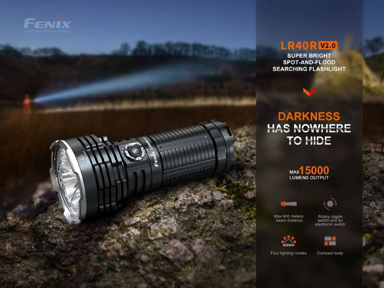 Palmarius Outdoors Fenix LR40R V2.0 Rechargeable LED Searchlight Searchlight