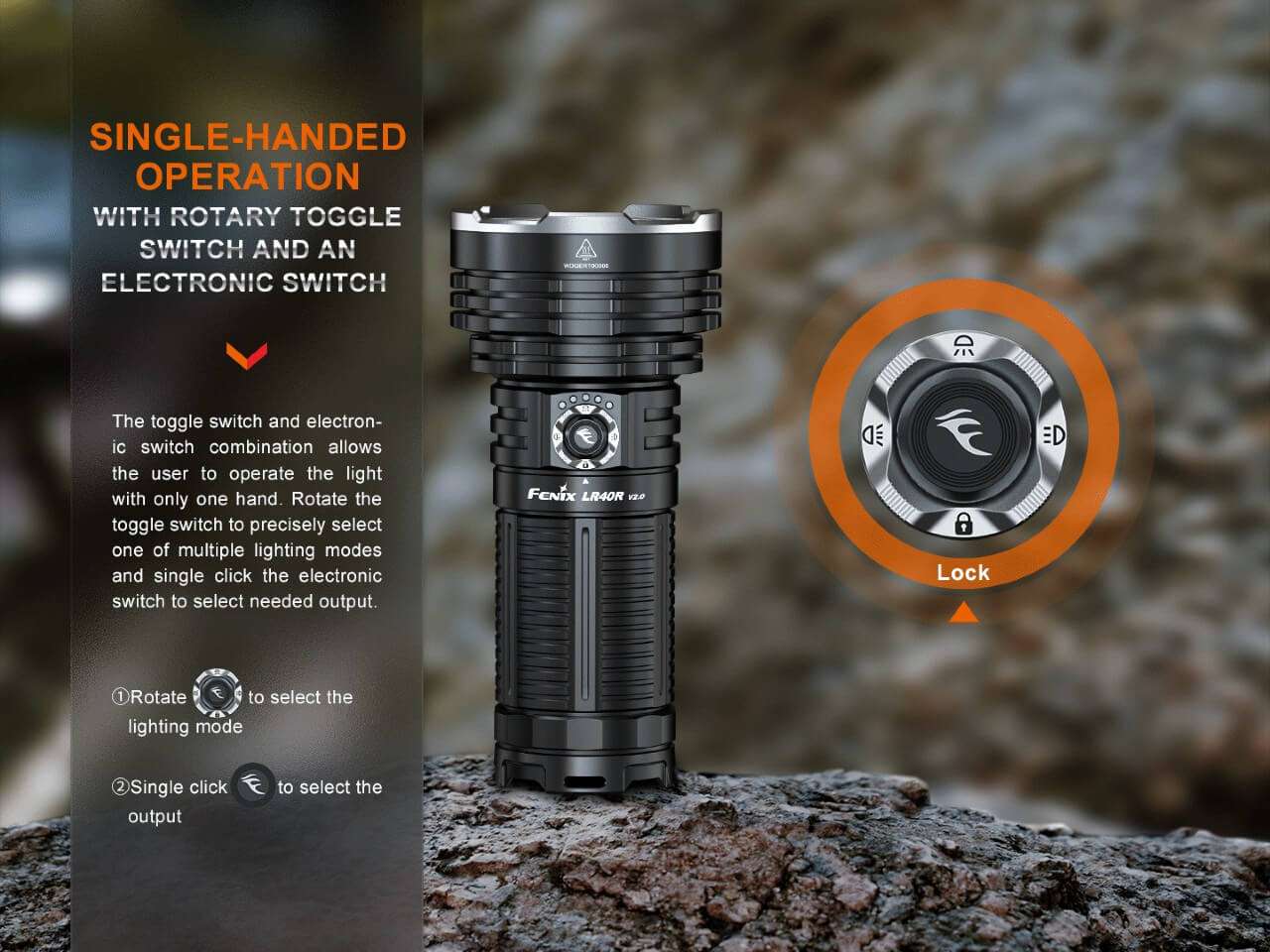 Palmarius Outdoors Fenix LR40R V2.0 Rechargeable LED Searchlight Searchlight