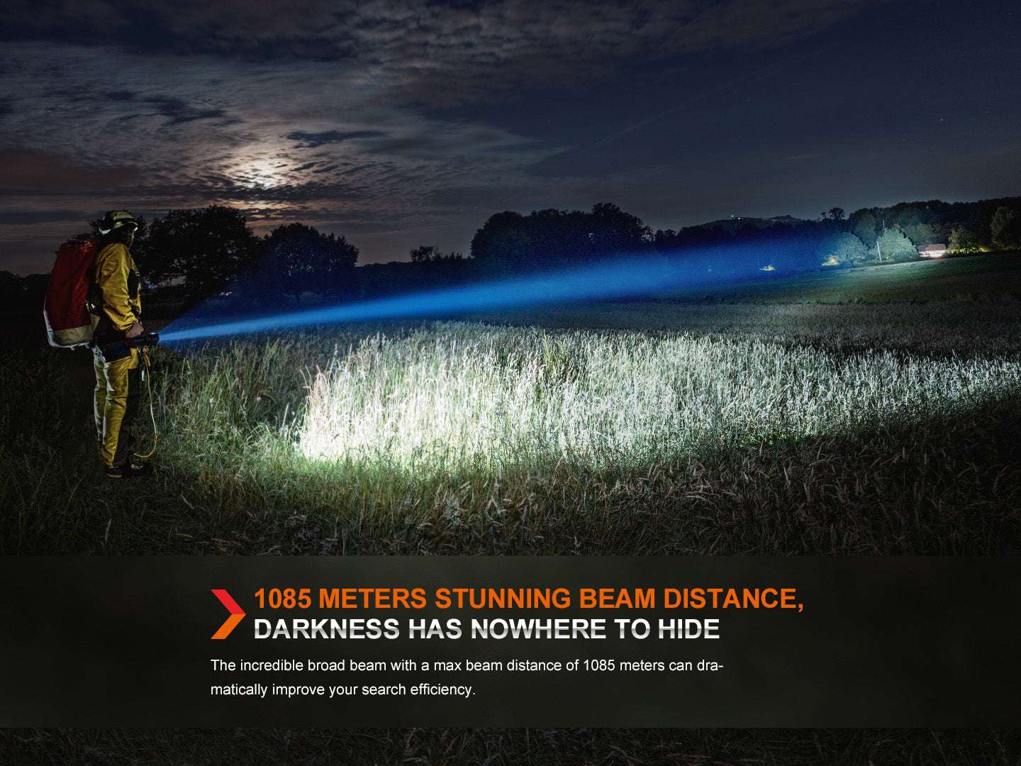 Palmarius Outdoors Fenix LR60R Rotary Switch Rechargeable Searchlight - 21000 Lumens Rechargeable Flashlight