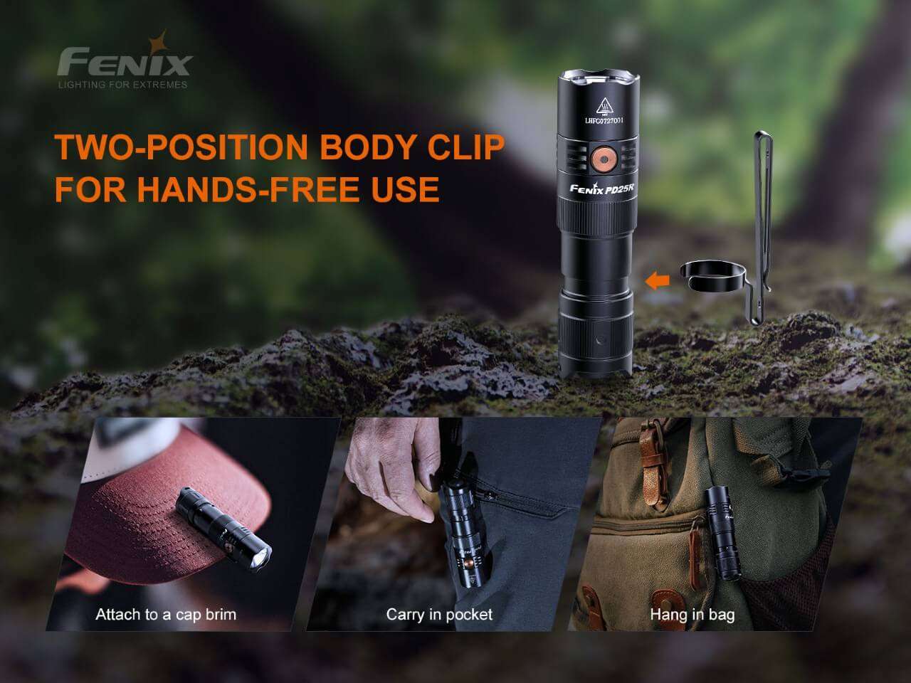 Palmarius Outdoors Fenix PD25R Rechargeable LED Flashlight EDC Flashlight