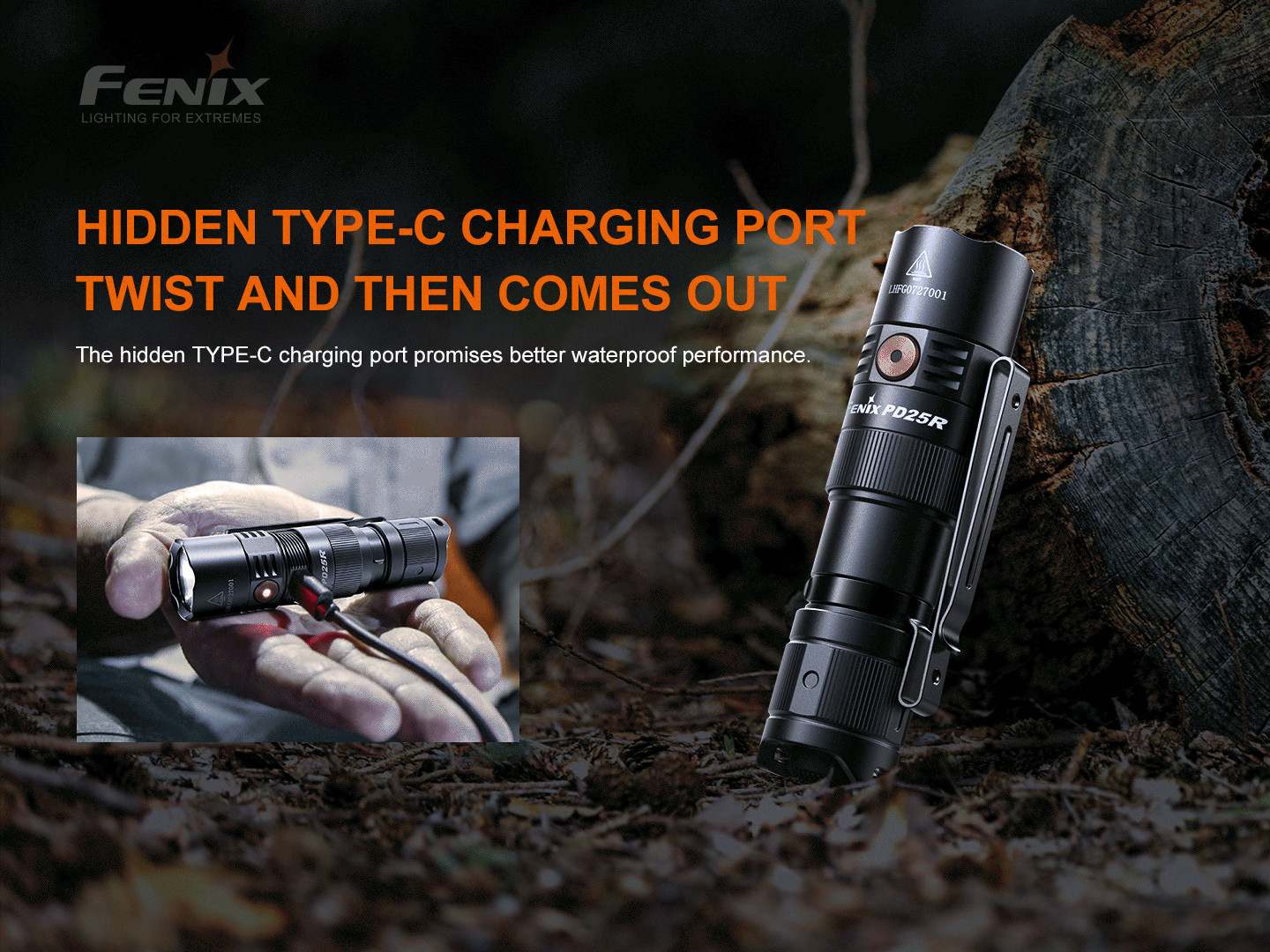 Palmarius Outdoors Fenix PD25R Rechargeable LED Flashlight EDC Flashlight
