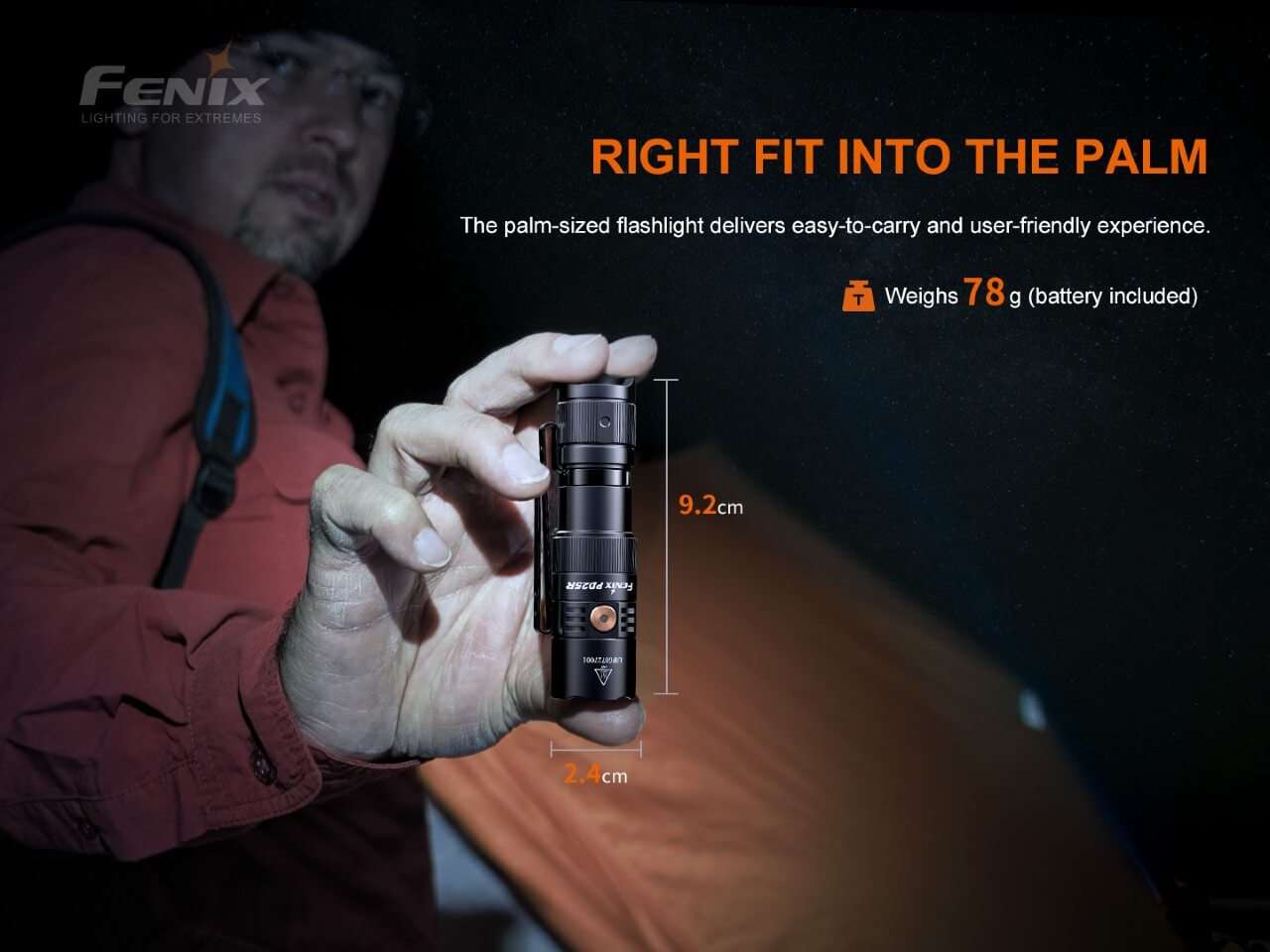 Palmarius Outdoors Fenix PD25R Rechargeable LED Flashlight EDC Flashlight