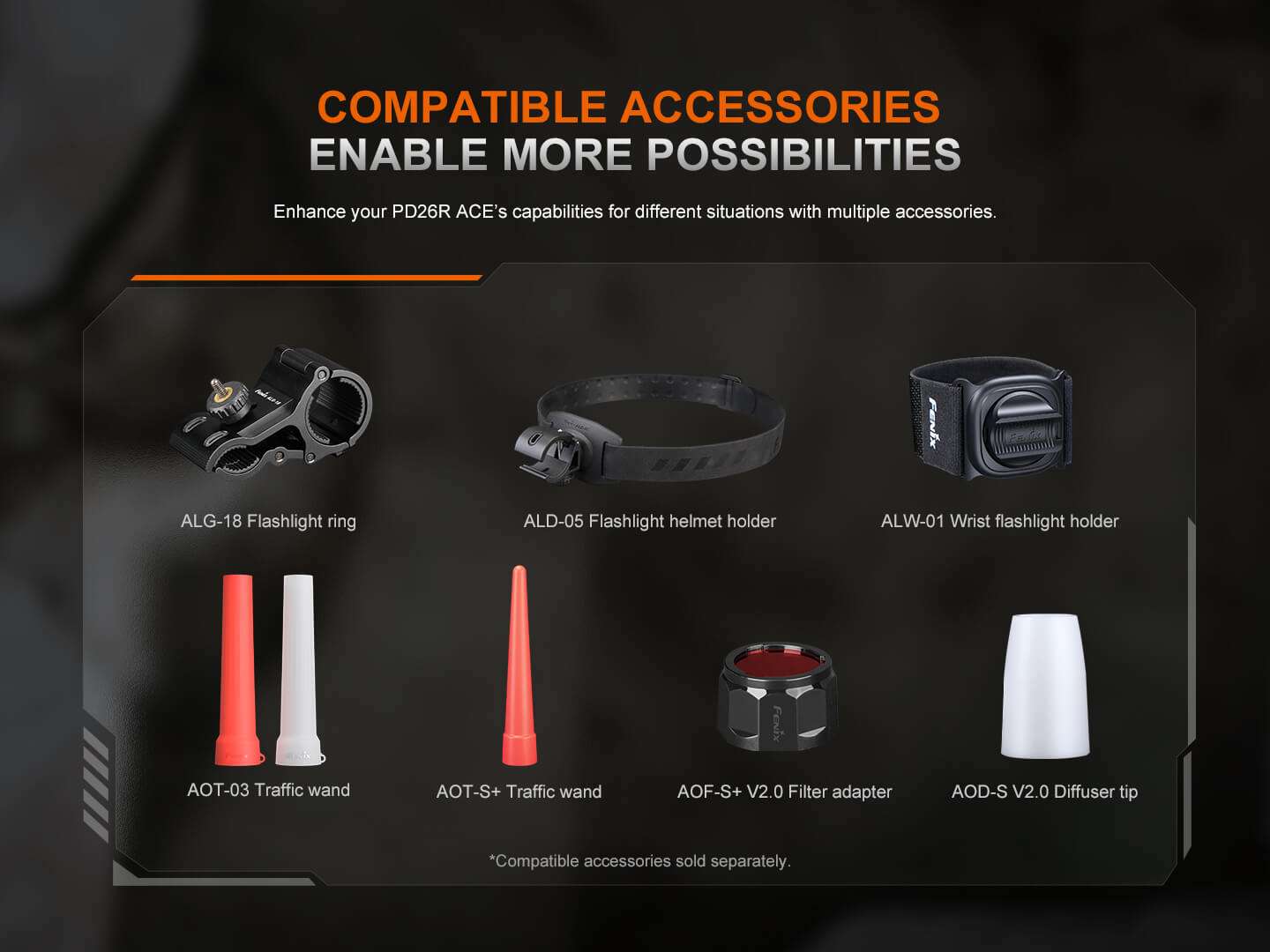 Palmarius Outdoors Fenix PD26R ACE Multi-Mode Compact Tactical Flashlight EDC Flashlight