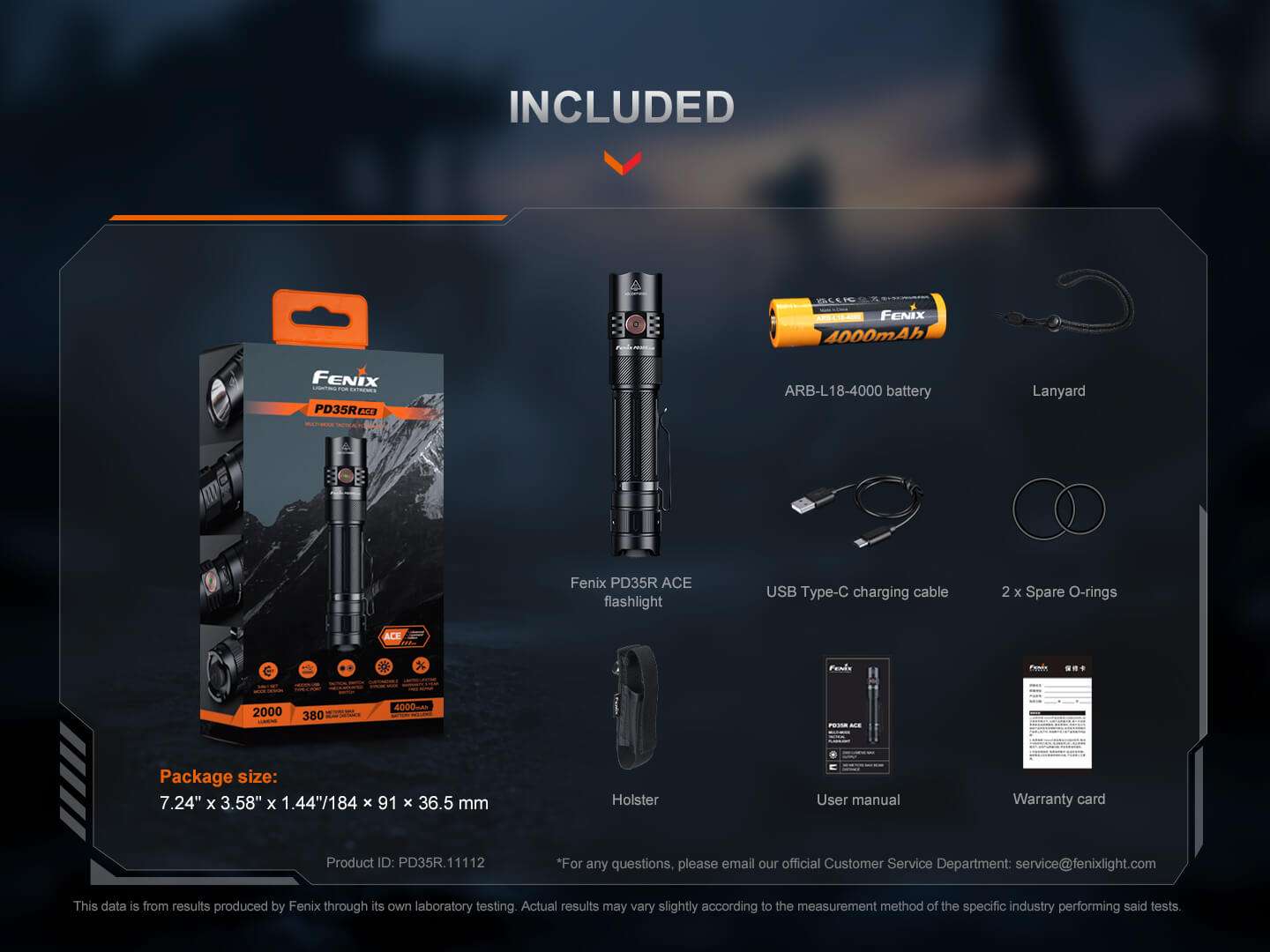 Palmarius Outdoors Fenix PD35R ACE Multi-mode Tactical Flashlight EDC Flashlight