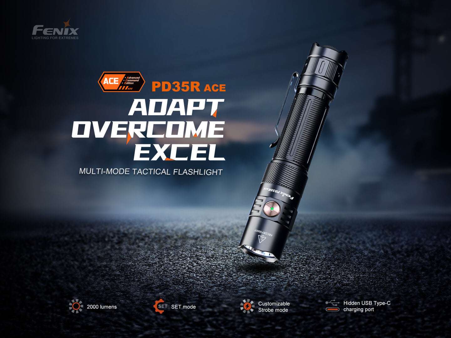 Palmarius Outdoors Fenix PD35R ACE Multi-mode Tactical Flashlight EDC Flashlight