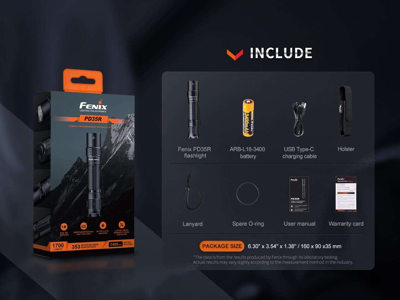 Palmarius Outdoors Fenix PD35R Compact Rechargeable Tactical Flashlight Rechargeable Flashlight