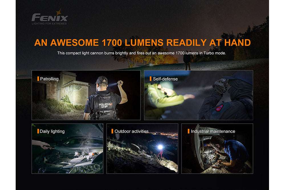 Palmarius Outdoors Fenix PD35 V3.0 Everyday Carry Flashlight - 1700 Lumens Tactical Flashlight
