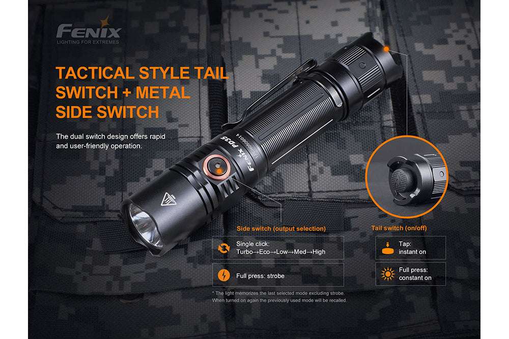 Palmarius Outdoors Fenix PD35 V3.0 Everyday Carry Flashlight - 1700 Lumens Tactical Flashlight