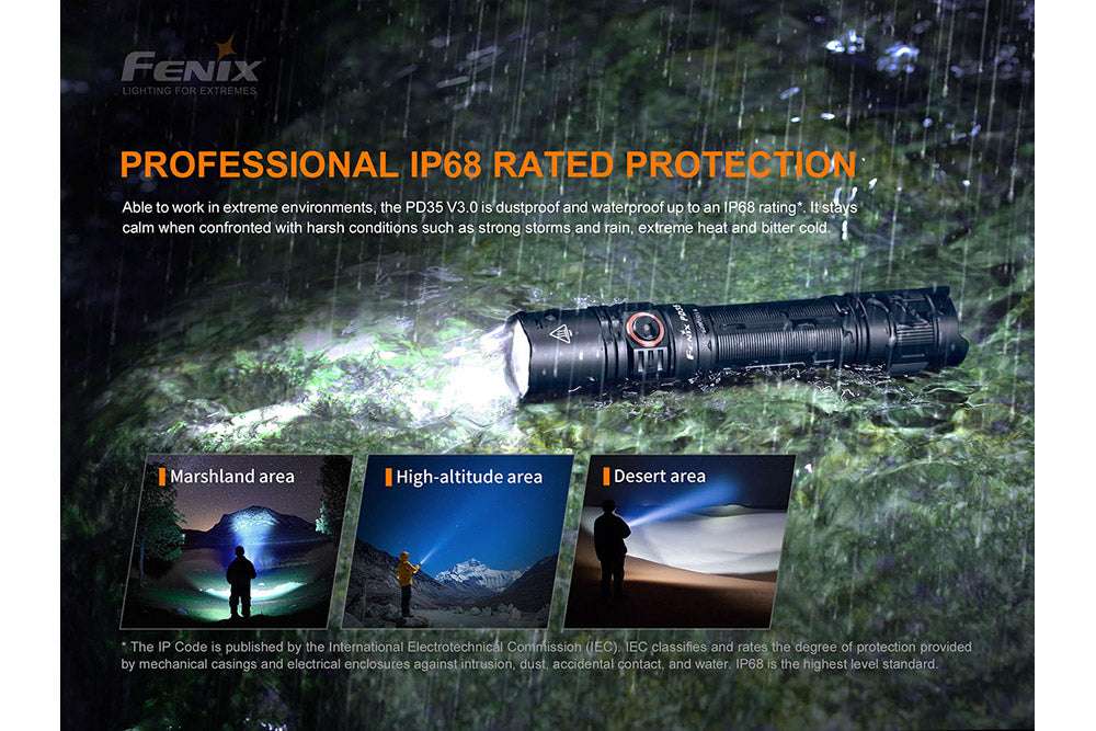 Palmarius Outdoors Fenix PD35 V3.0 Everyday Carry Flashlight - 1700 Lumens Tactical Flashlight