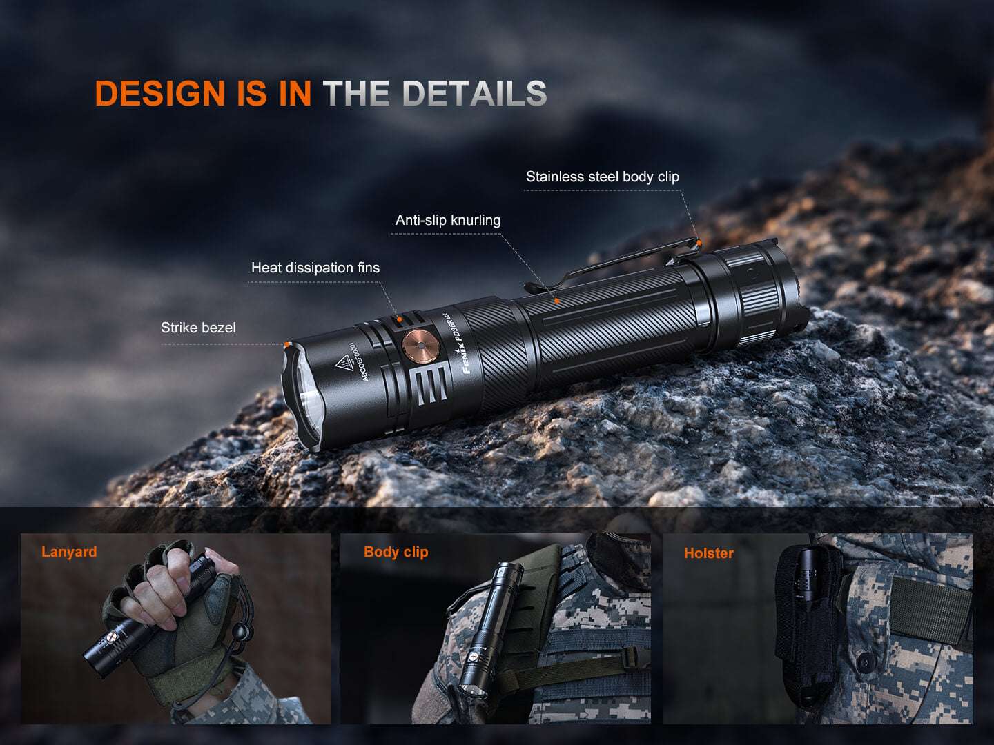 Palmarius Outdoors Fenix PD36R ACE Customizable Multi-Mode Flashlight Tactical Flashlight
