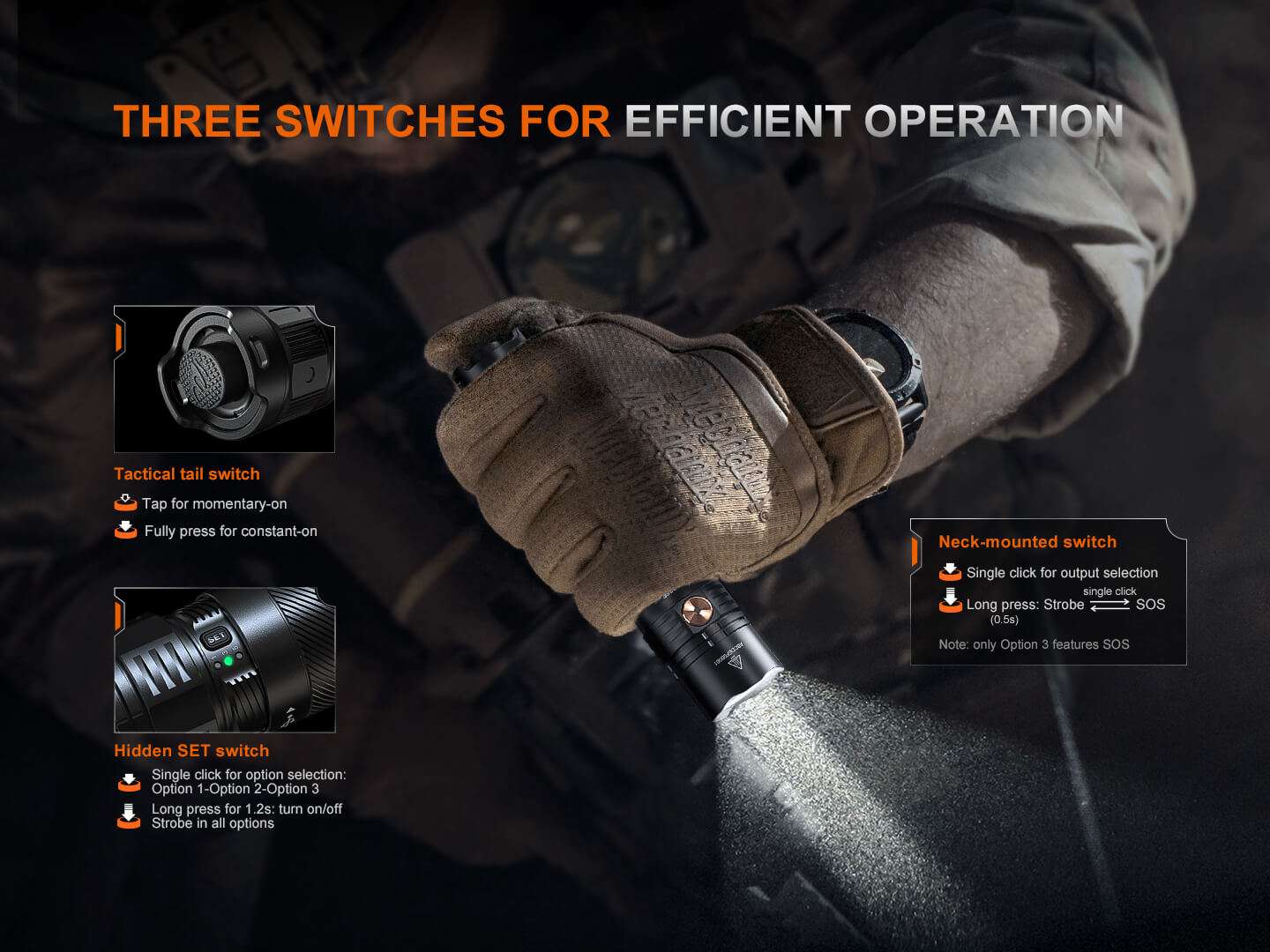 Palmarius Outdoors Fenix PD36R ACE Customizable Multi-Mode Flashlight Tactical Flashlight