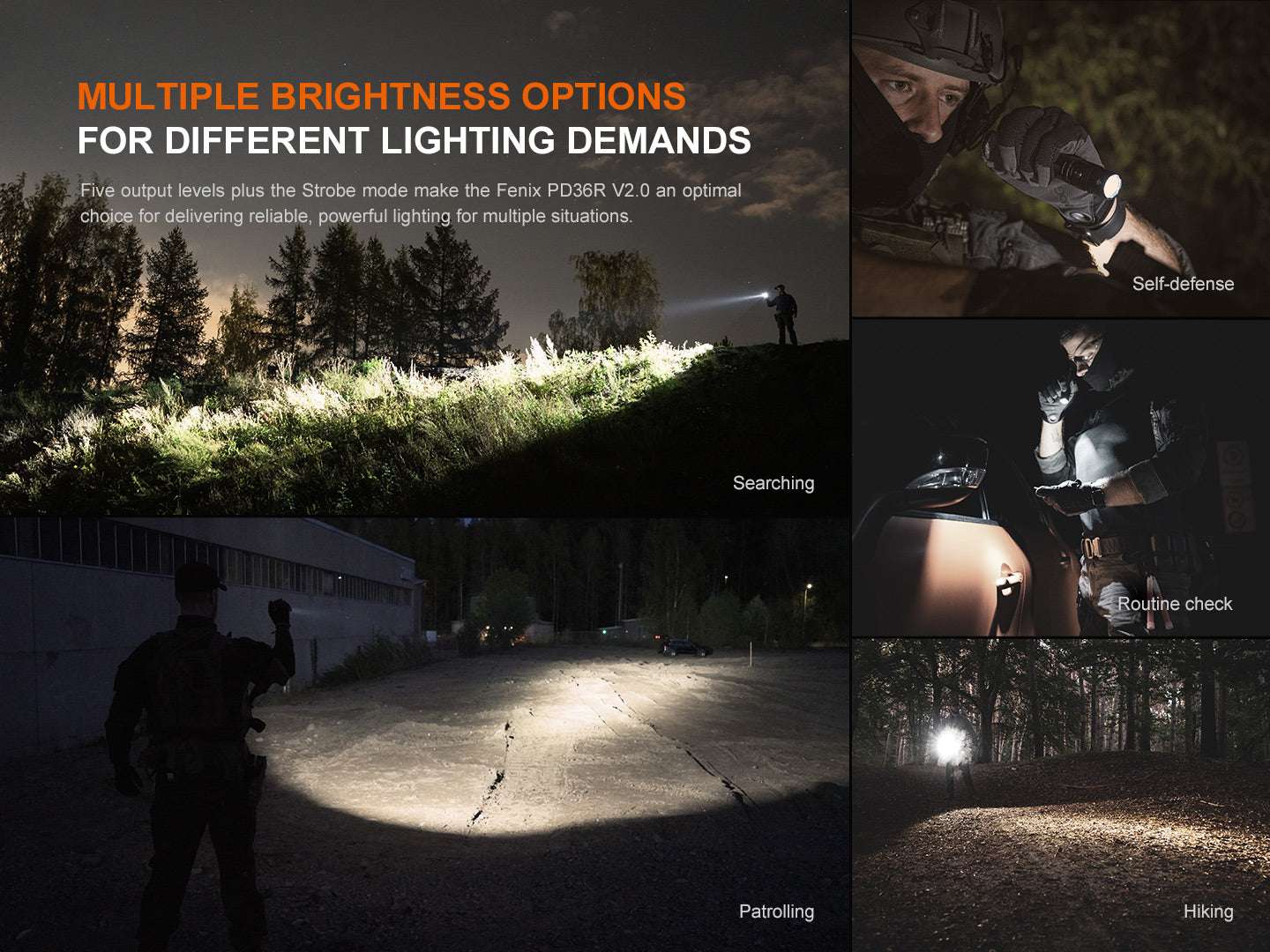 Palmarius Outdoors Fenix PD36R V2 Compact Rechargeable Tactical Flashlight - 1700 Lumens Tactical Flashlight