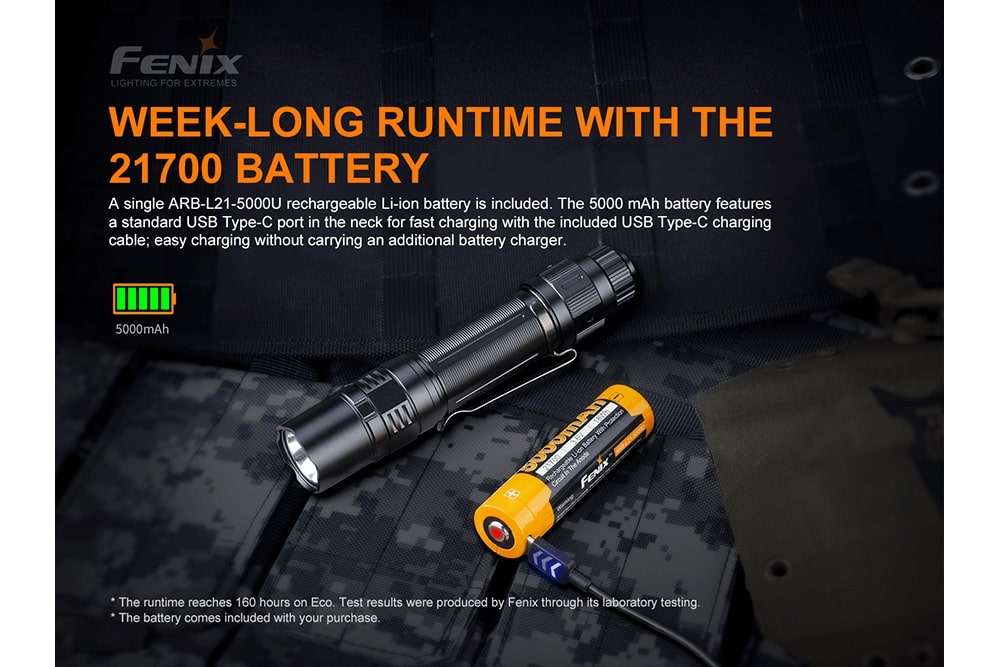 Palmarius Outdoors Fenix PD36 TAC Tactical Flashlight - 3000 Lumens Tactical Flashlight