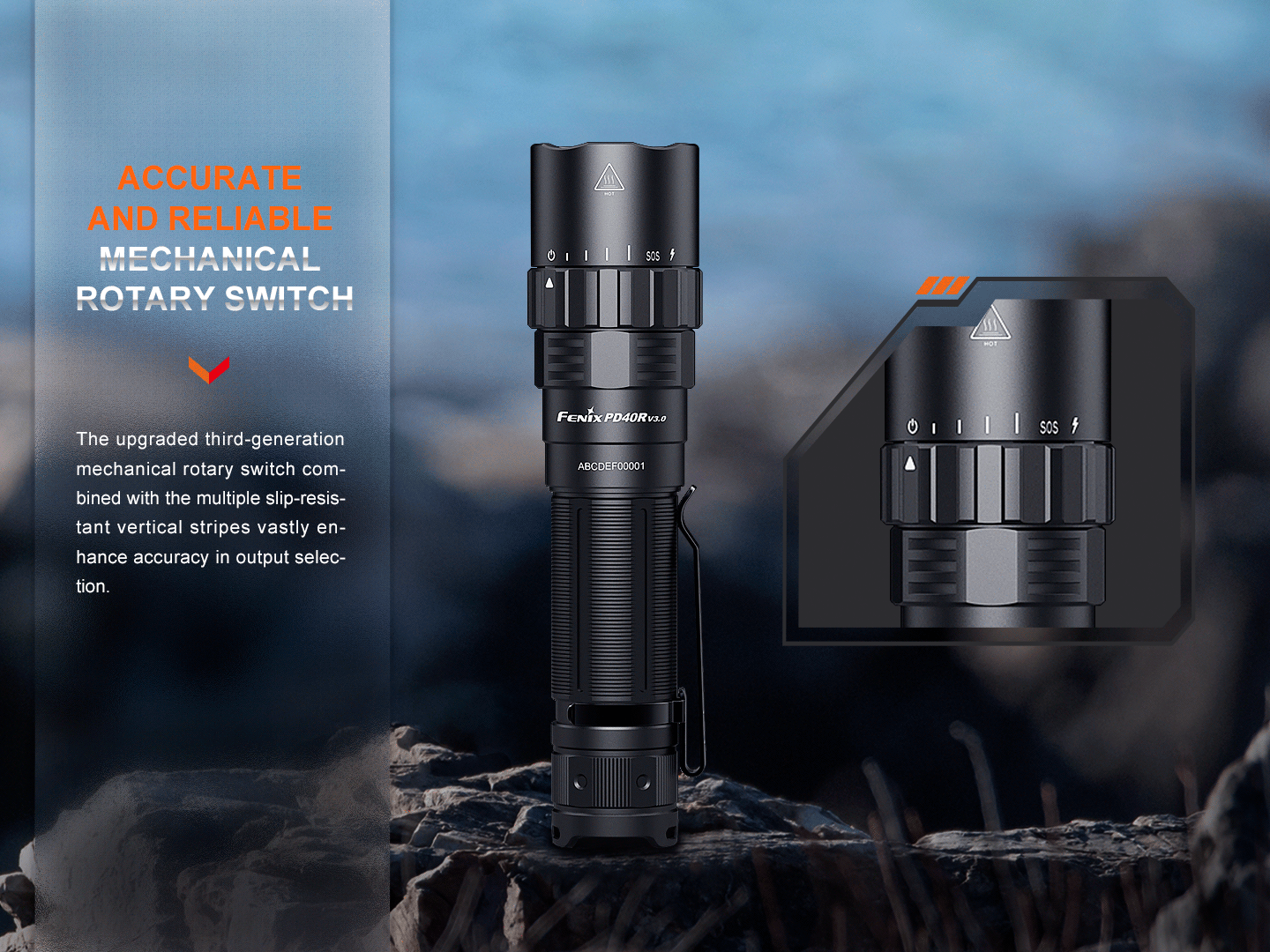 Palmarius Outdoors Fenix PD40R V3 Rechargeable Flashlight Tactical Flashlight