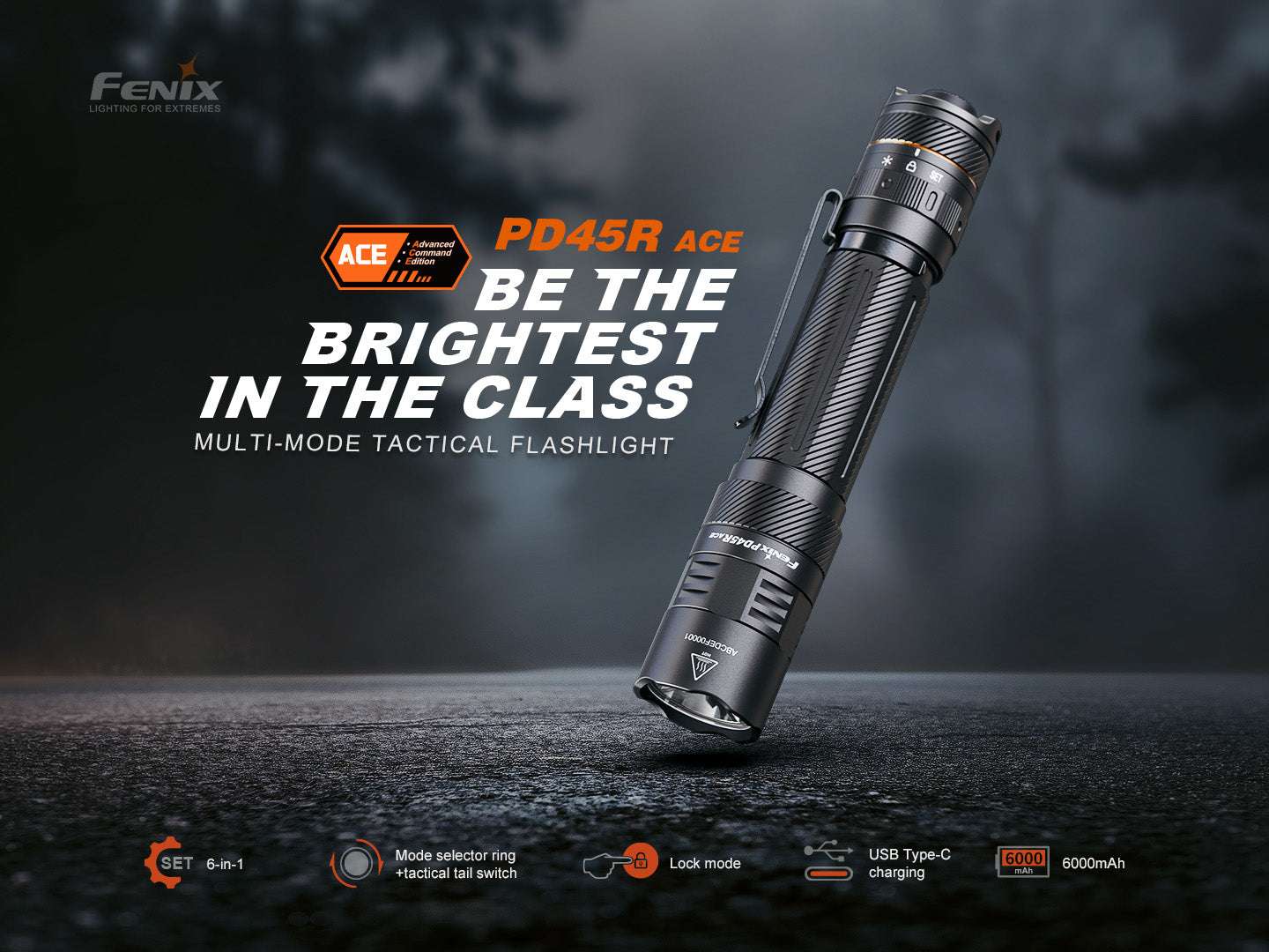 Palmarius Outdoors Fenix PD45R ACE Multi-Mode Tactical Flashlight Tactical Flashlight