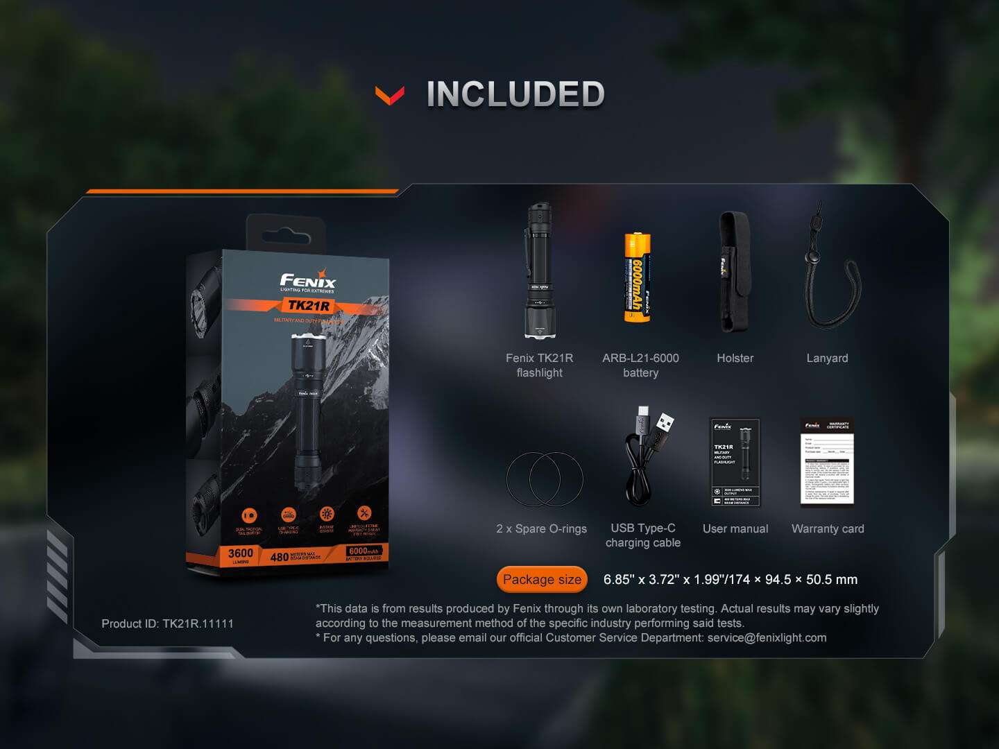 Palmarius Outdoors Fenix TK21R Duty Flashlight Tactical Flashlight