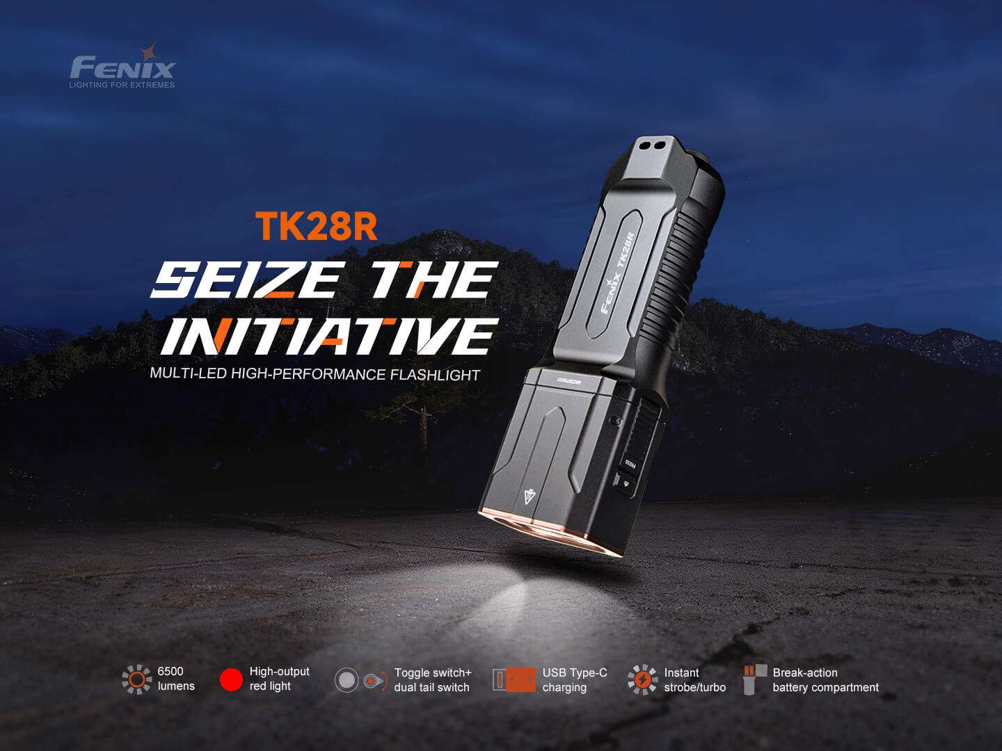 Palmarius Outdoors Fenix TK28R Multi-LED High-Performance Flashlight - 6500 Lumens Tactical Flashlight