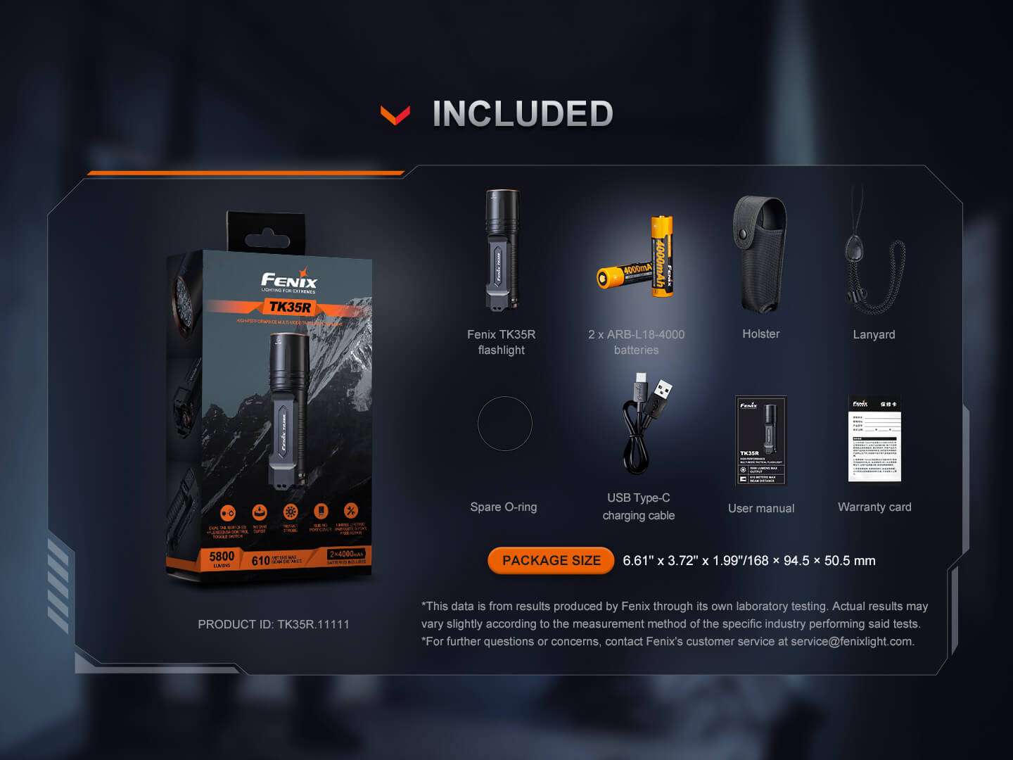 Palmarius Outdoors Fenix TK35R UV Light Rechargeable High-Performance Tactical Flashlight Tactical Flashlight