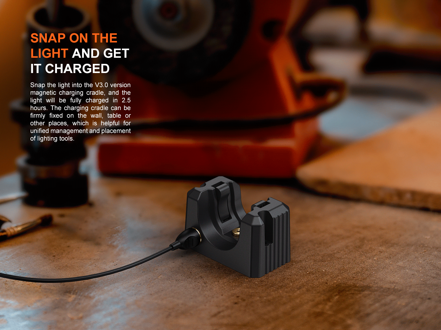 Palmarius Outdoors Fenix WF25RM Multifunctional Cradle Charging Duty Light Work Flashlight