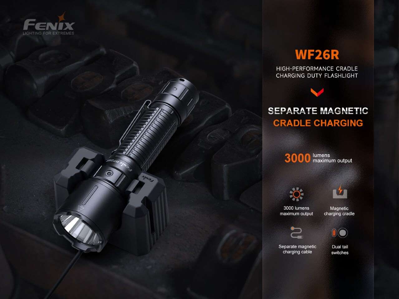 Palmarius Outdoors Fenix WF26R Cradle Charging LED Work Flashlight Work Flashlight