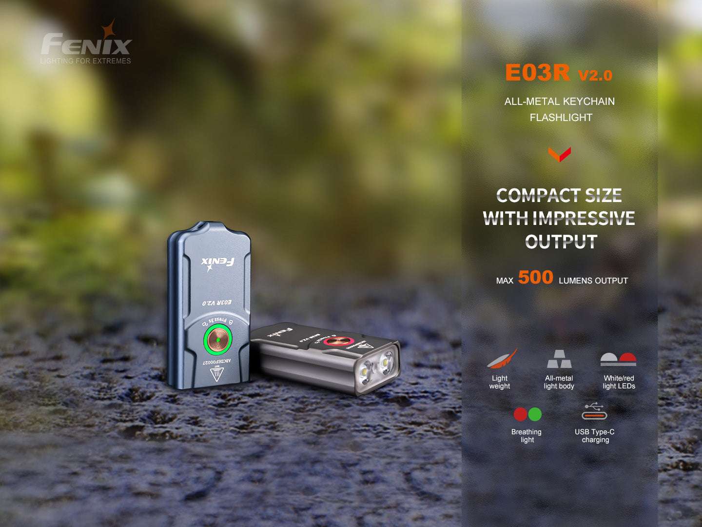 Palmarius Outdoors Fenix E03R V2 Keychain Flashlight Keychain Flashlight
