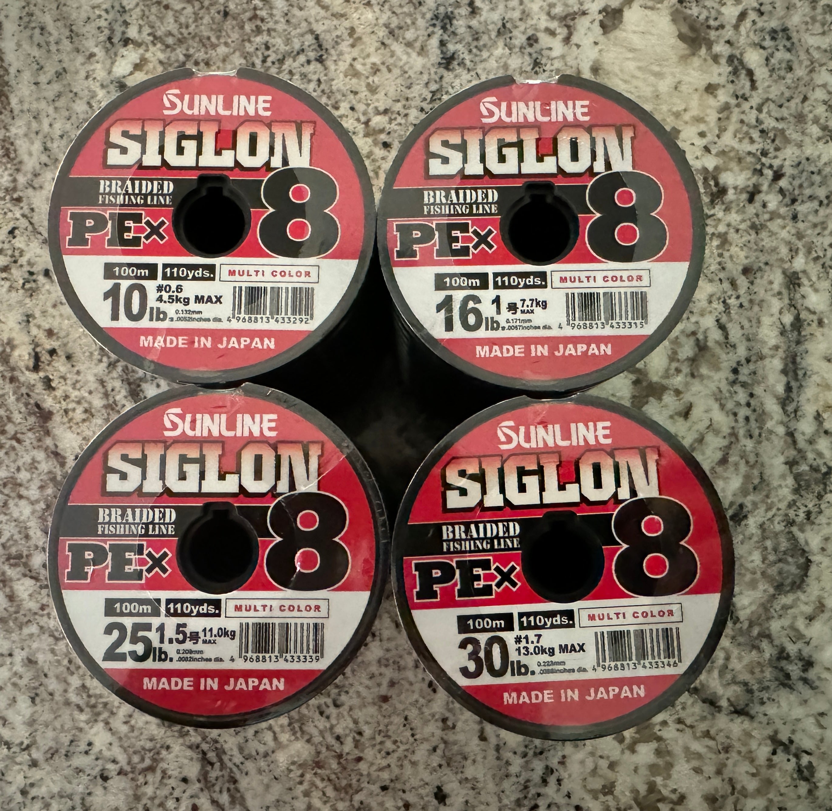 sunline braided fishing line Sunline Siglon 8X Multi Color 1200M/1300 Yards