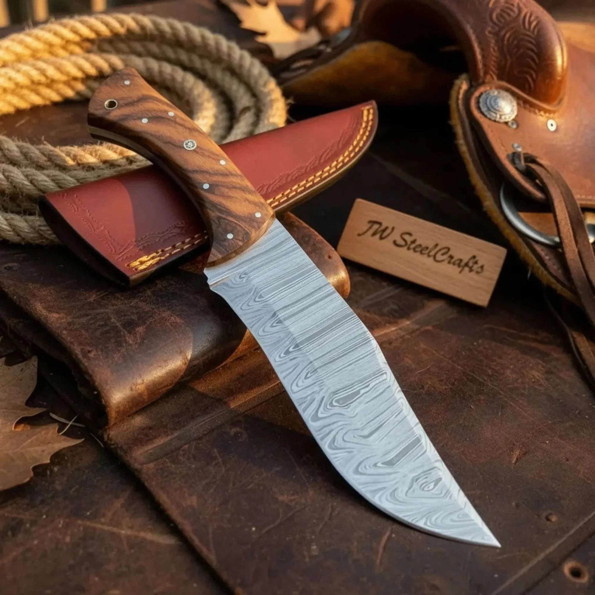 Palmarius Outdoors Professional Carving Knife 6 Inch Blade Wooden Handle Tool Hunting Knife