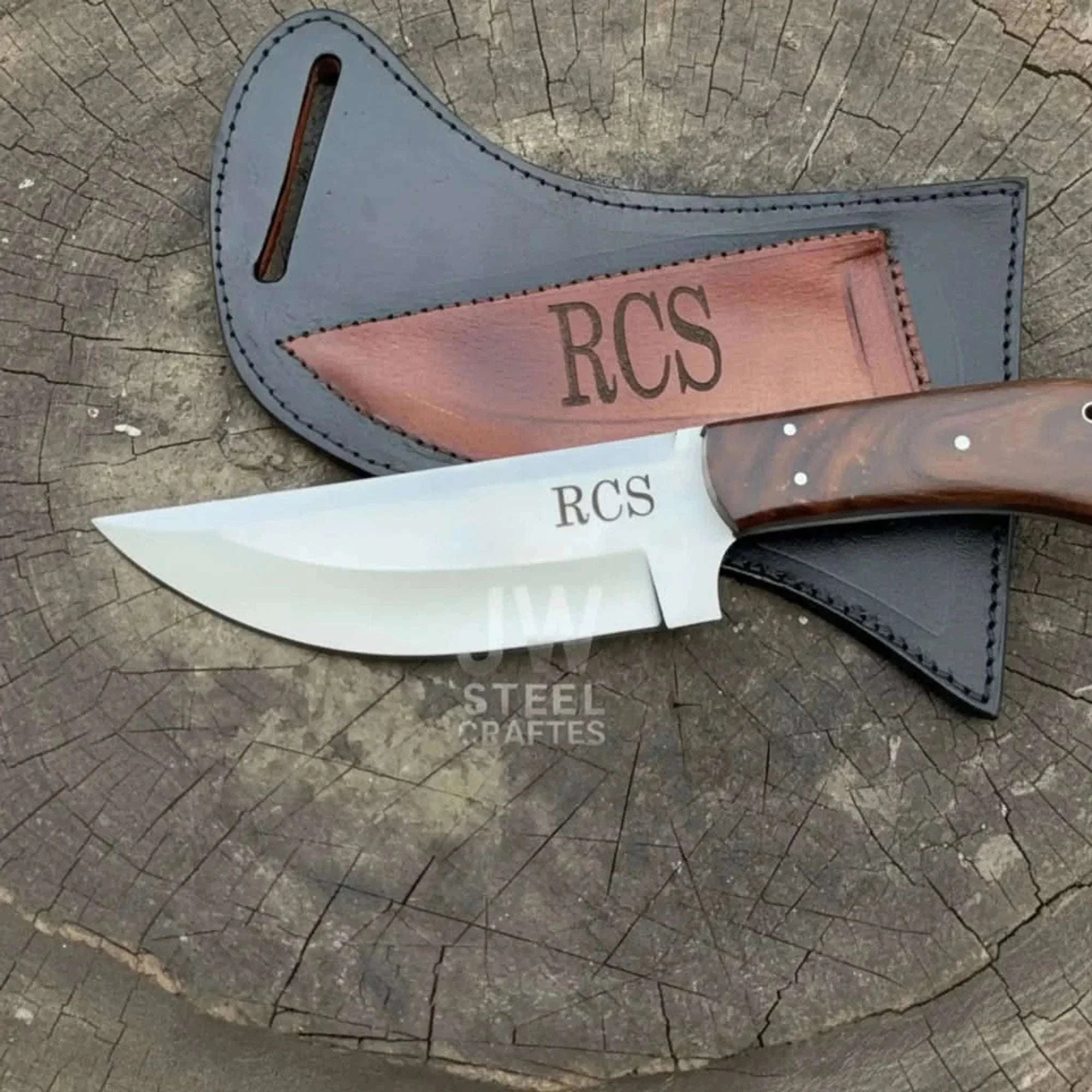 Palmarius Outdoors Custom Engraved Stainless Steel Outdoor Knife with Walnut Handle | JW SteelCrafts Hunting Knife