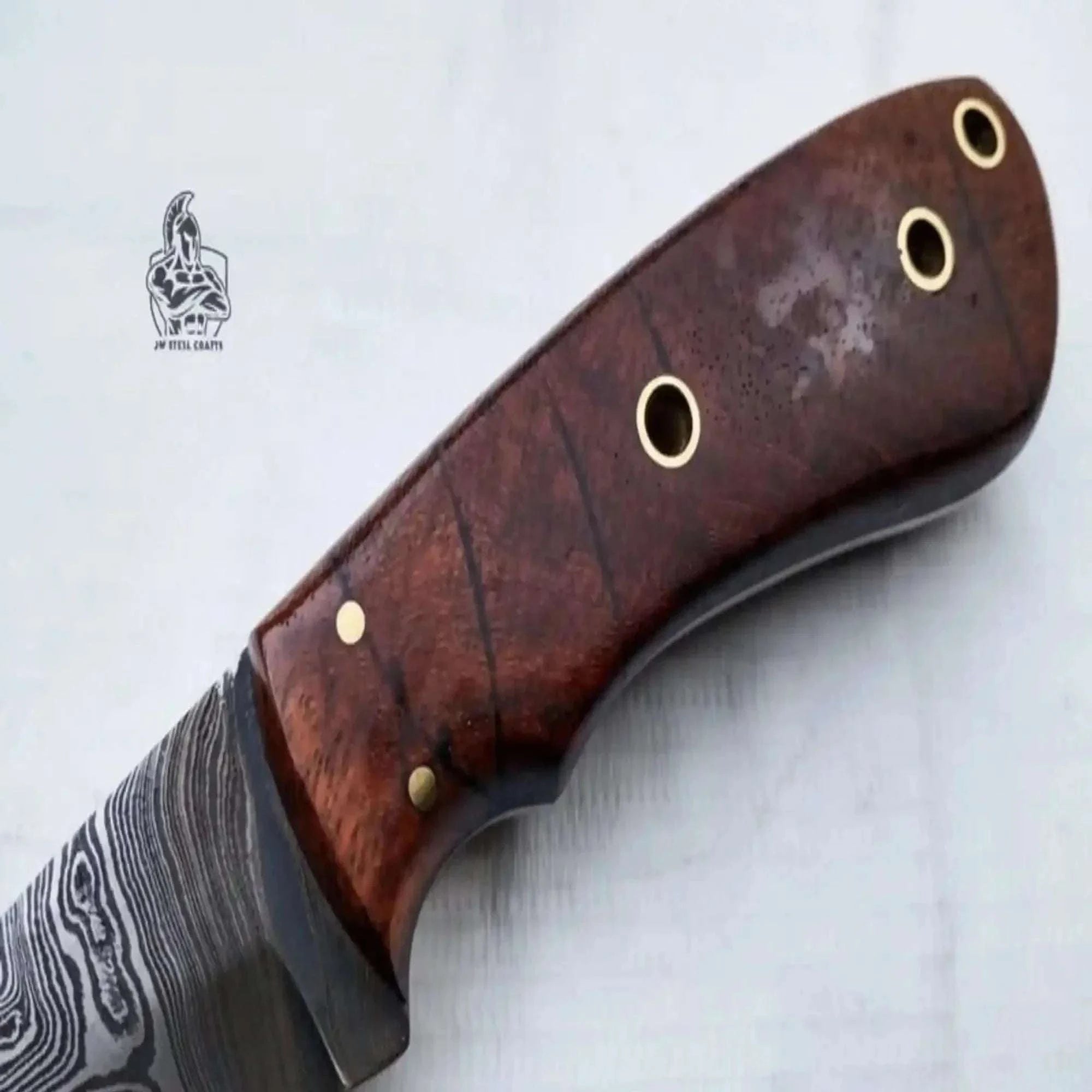 Palmarius Outdoors Damascus Skinner Knife 6” Fixed Blade rose wood Handle Skinner Knife