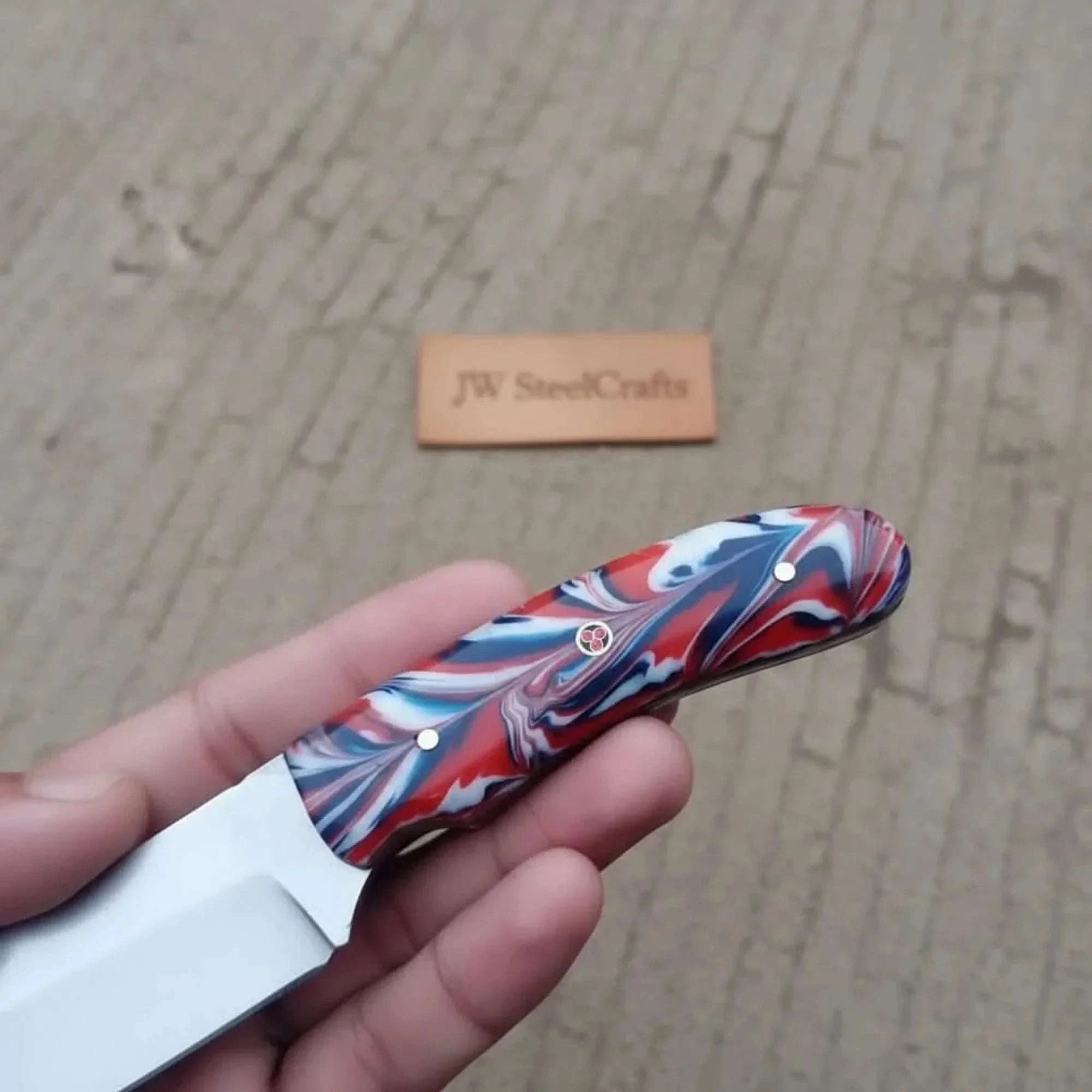Palmarius Outdoors Handmade Skinner Knife Resin Handle Fixed Blade Hunting Knife JW SteelCrafts skinner knife