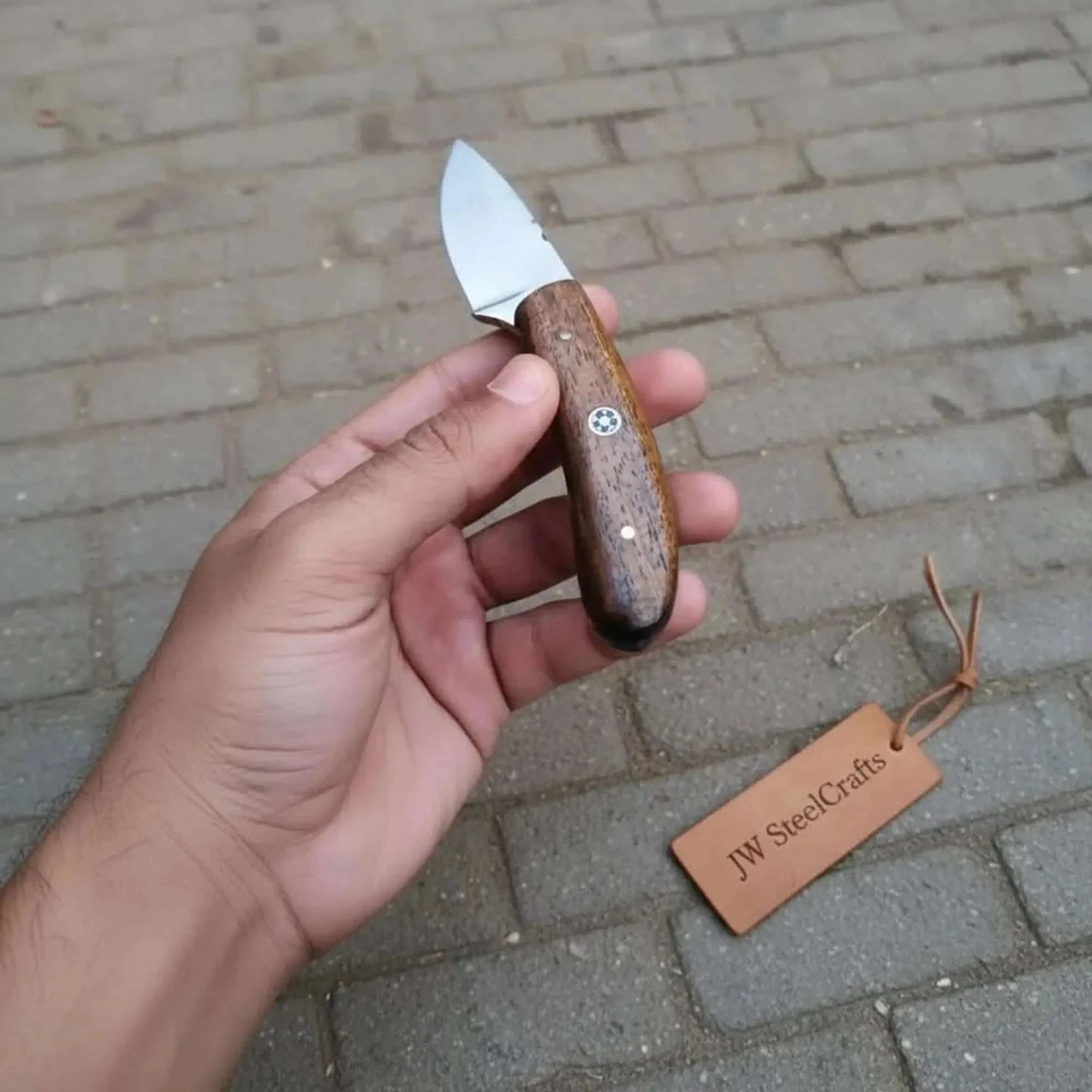 Palmarius Outdoors Ram Horn Black Resin Skinner Hunting Knife Rosewood Handle Fixed Blade Hunting Knife Skinner Knife