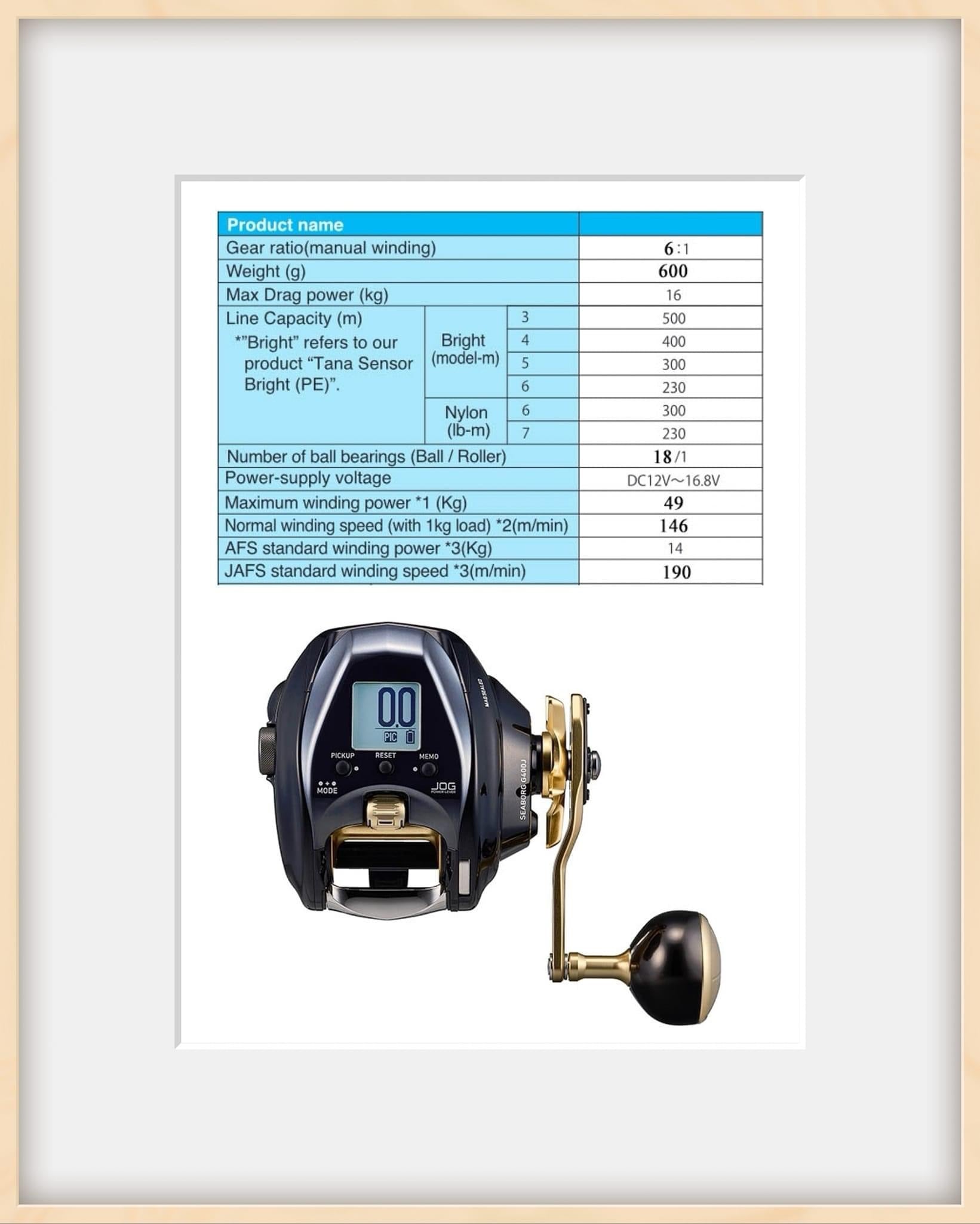 Daiwa SEABORG G400J Electric Reel