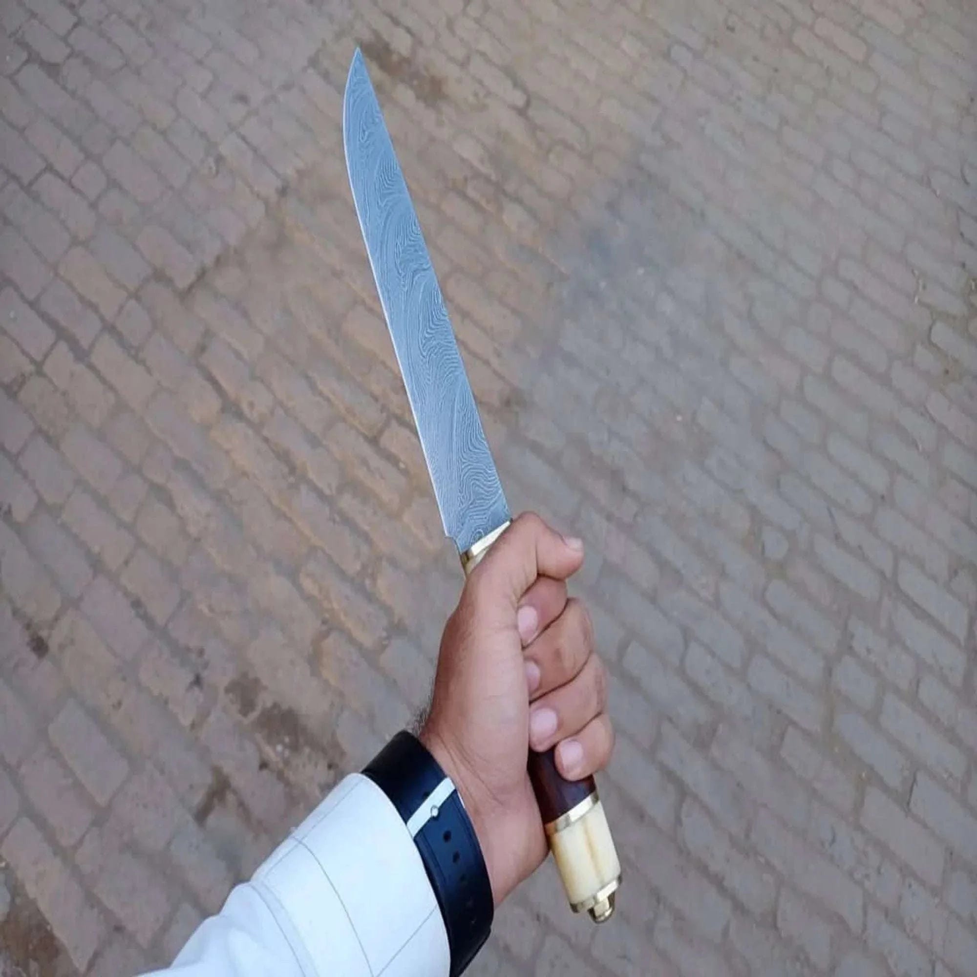 Palmarius Outdoors Skalder's Rosewood Seax Knife 11" Handmade Damascus Steel Viking Blade viking knife