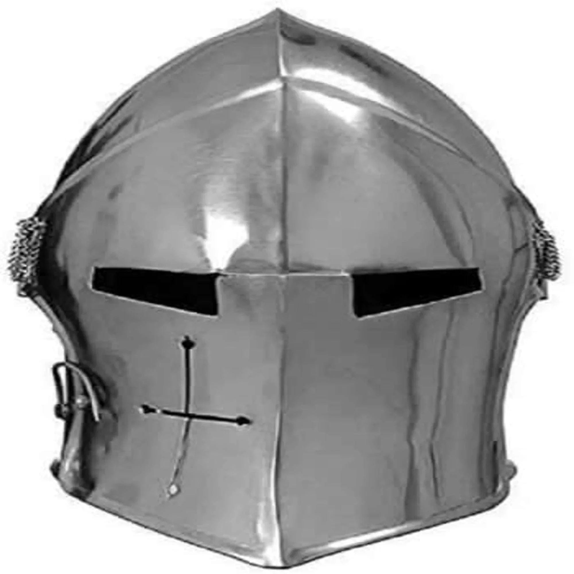 Palmarius Outdoors Halloween Medieval Barbuta Helmet Knights Templar Crusader Armor Helmet (Steel) Helmet