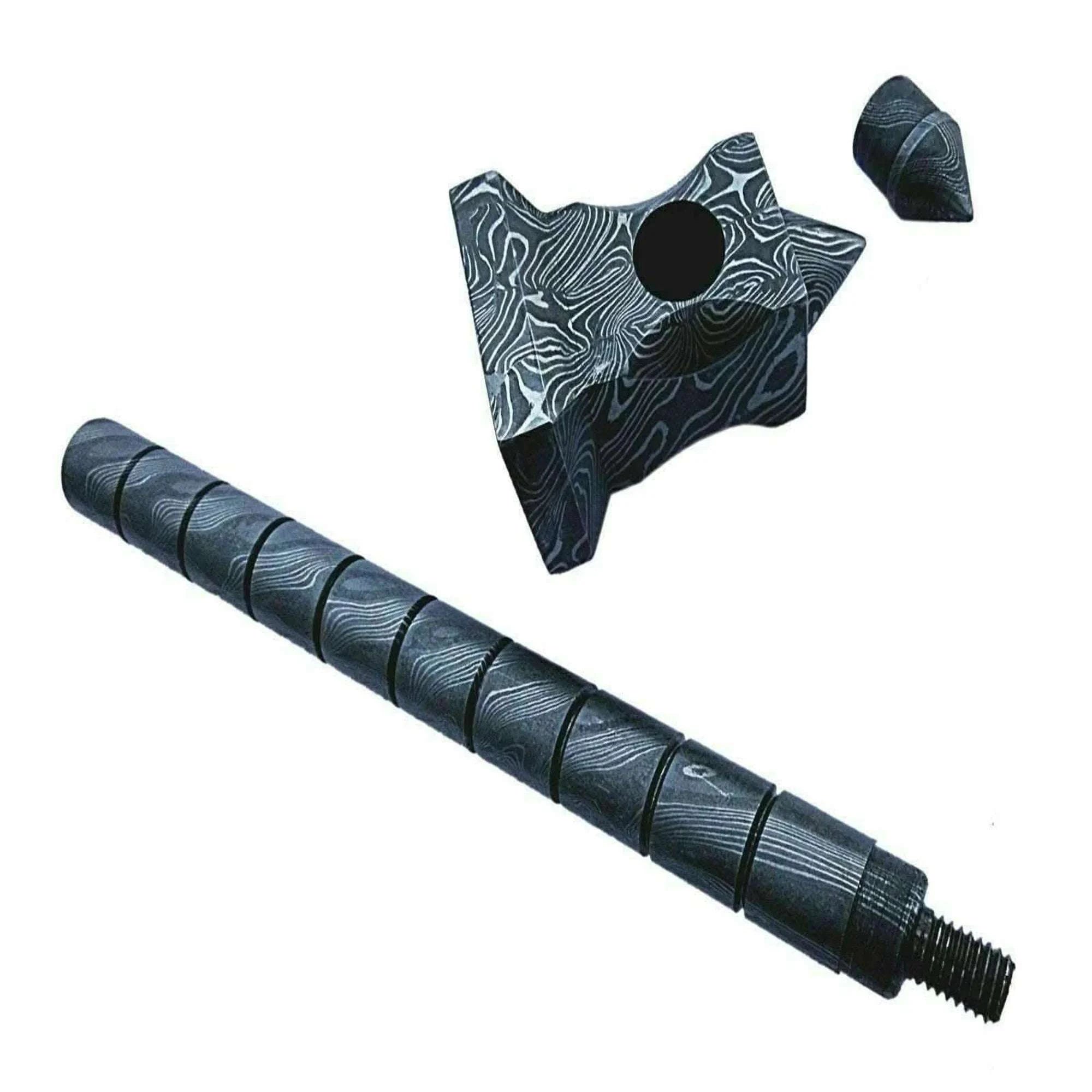 Palmarius Outdoors Sculpted Damascus Steel War Hammer 12" Handmade Full Damascus Collectible Piece Thor Hammer