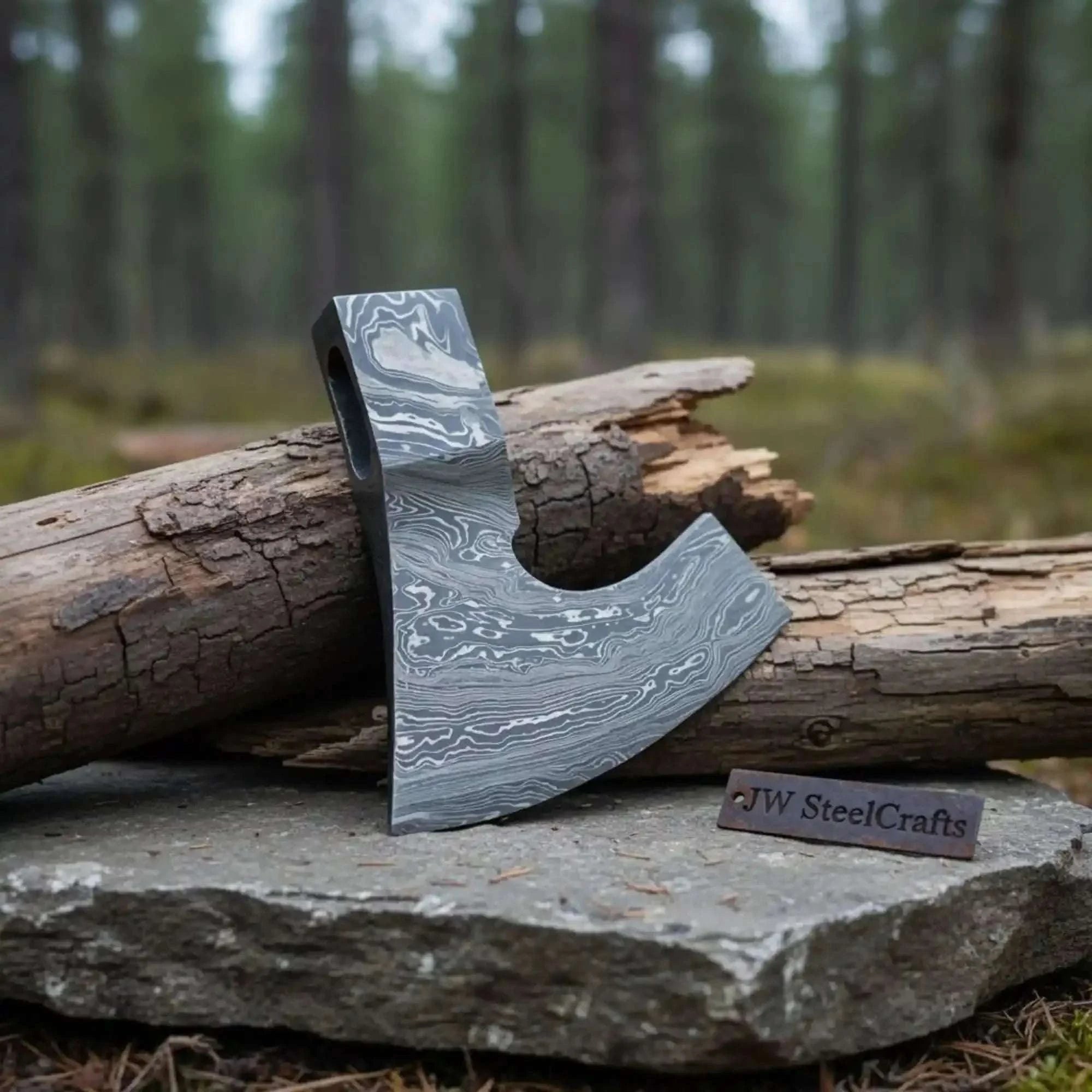 Palmarius Outdoors Thornwake Bearded Damascus Axe 6" Handmade Viking Style Axe Head Axe head Blank
