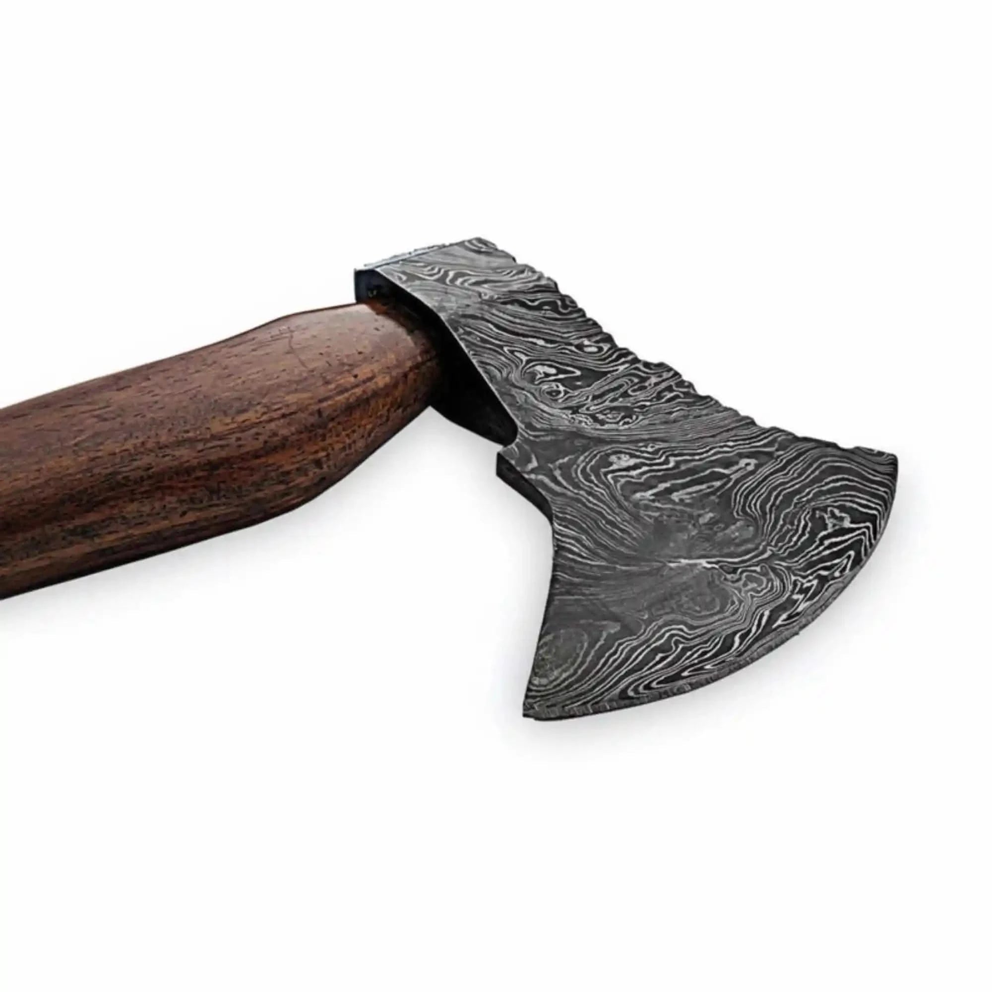 Palmarius Outdoors Damascus Scandinavian Carving Axe with Curved Hardwood Handle Handmade Axe
