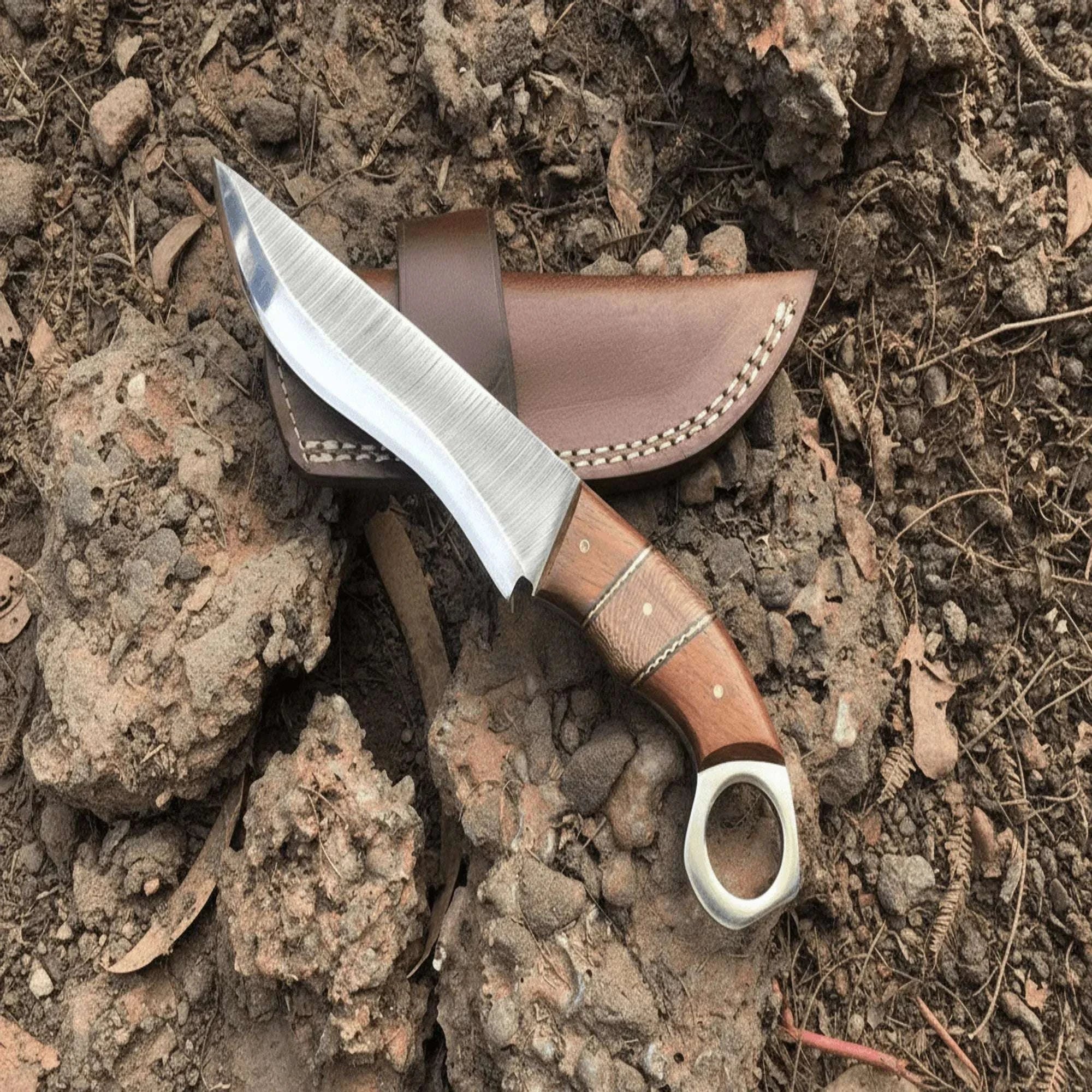 Palmarius Outdoors Custom Handmade Stainless Steel hunting knife leather sheath BM-0096